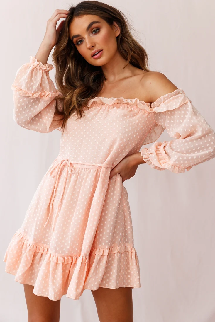 Tracee Bardot Neckline Dress Nude - Sonourner