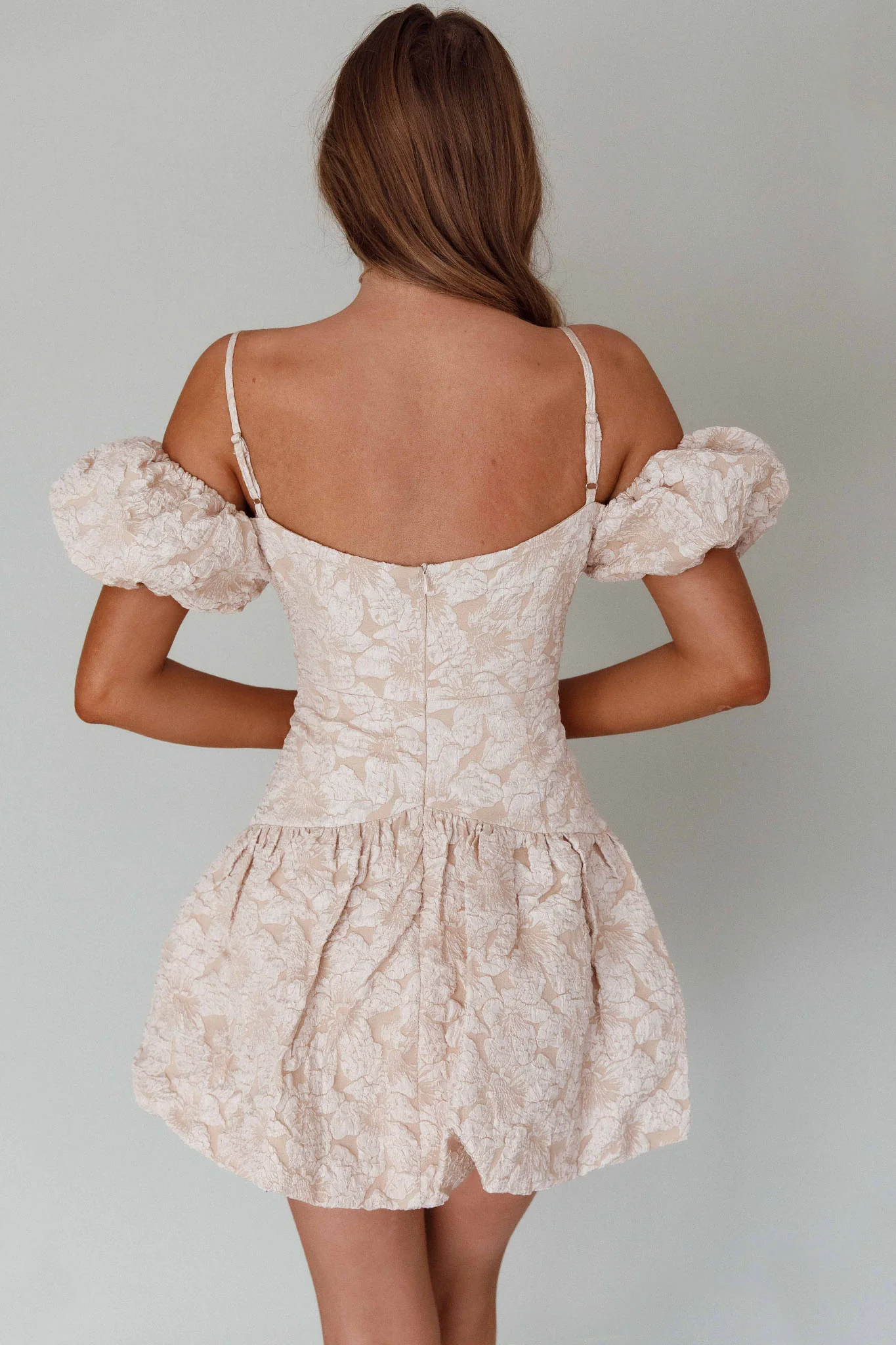 Mon Bebe Drop Waist Mini Dress Sand - Sonourner