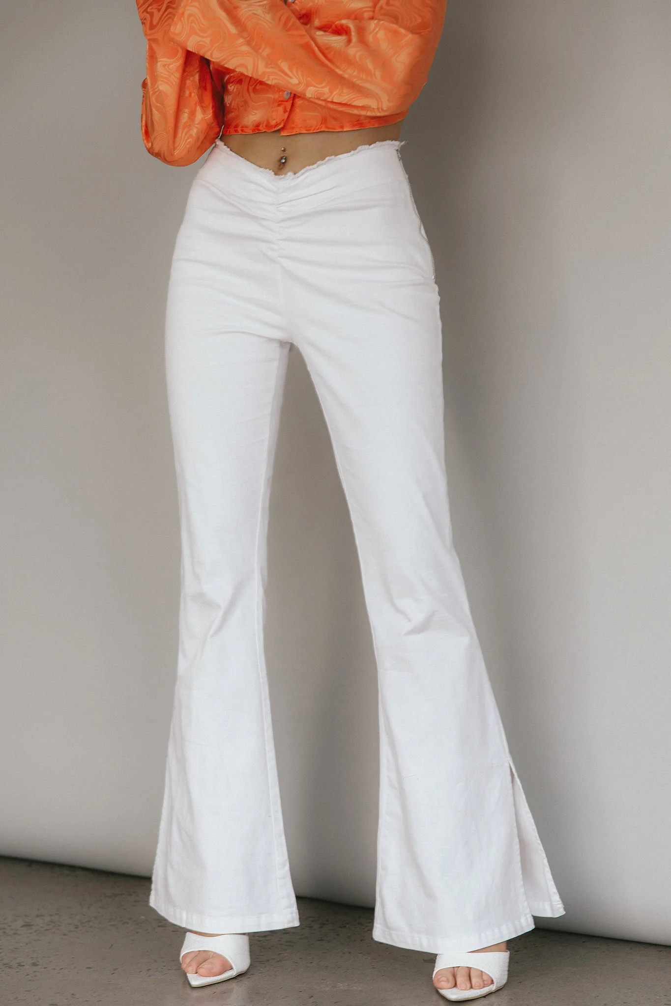 Mahla Flared Pants Ivory - Sonourner