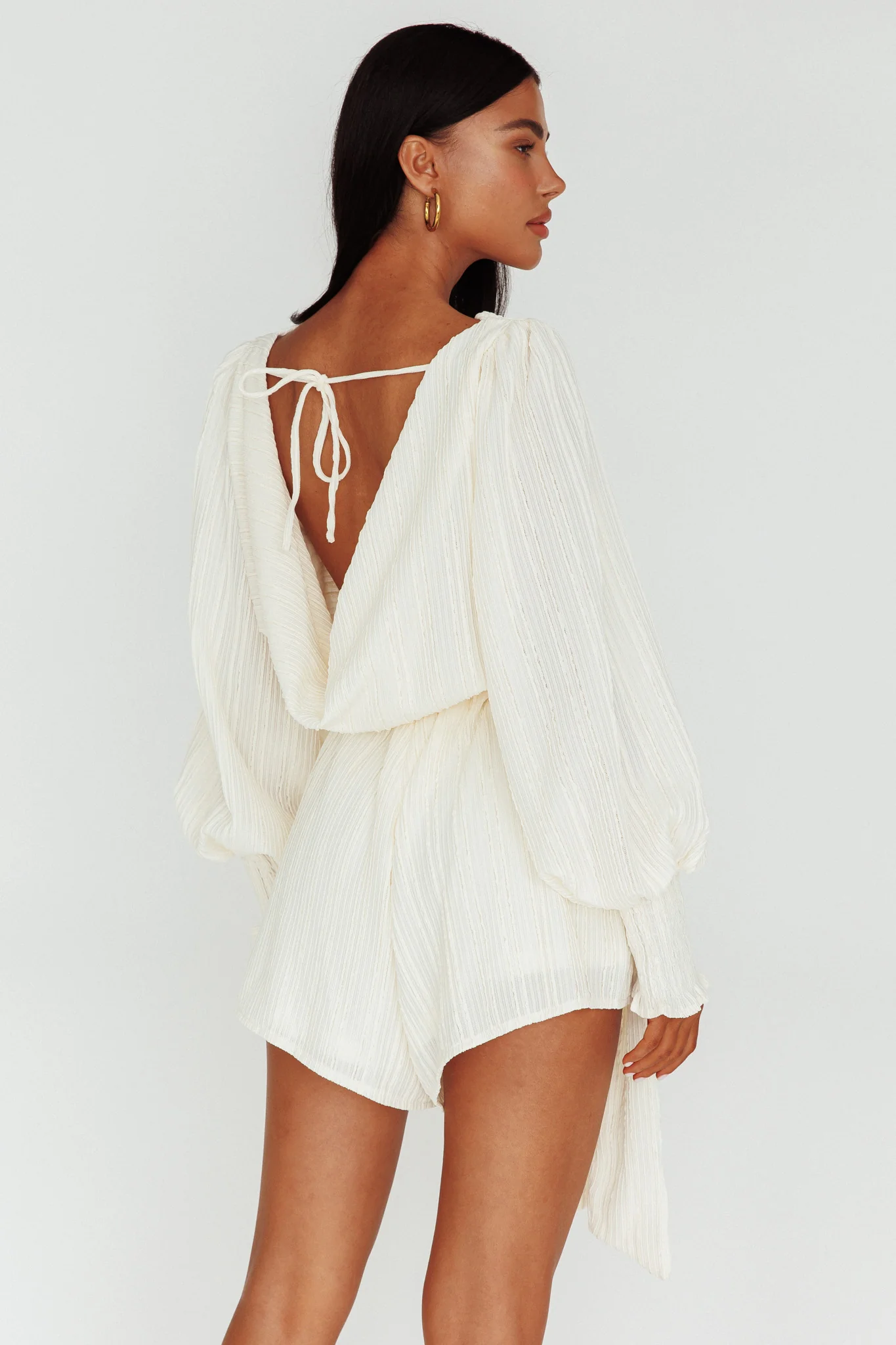 Summer Lover Long Sleeve Romper Cream - Sonourner