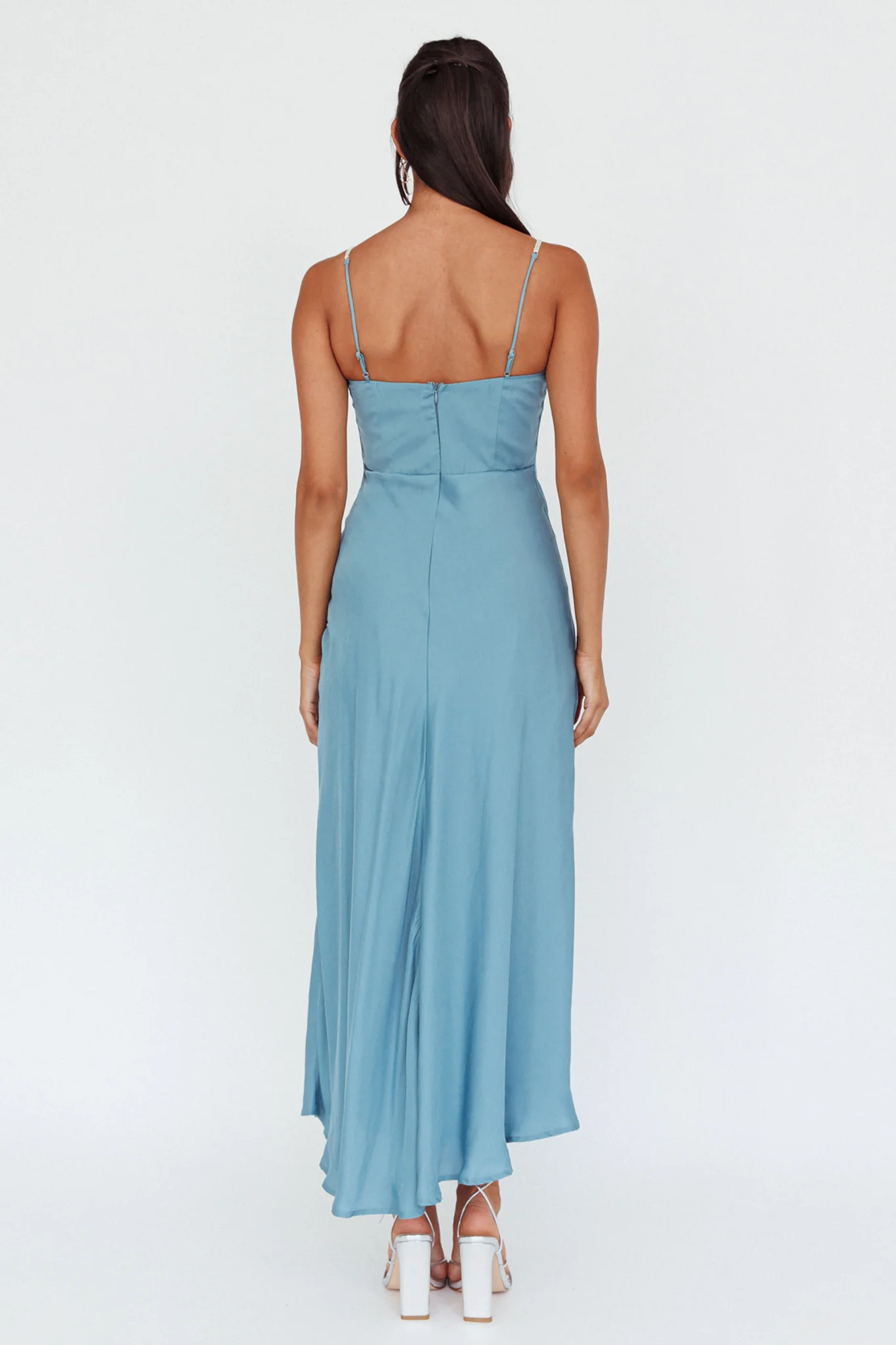 Linka Diamante Strap Maxi Dress Steel - Sonourner