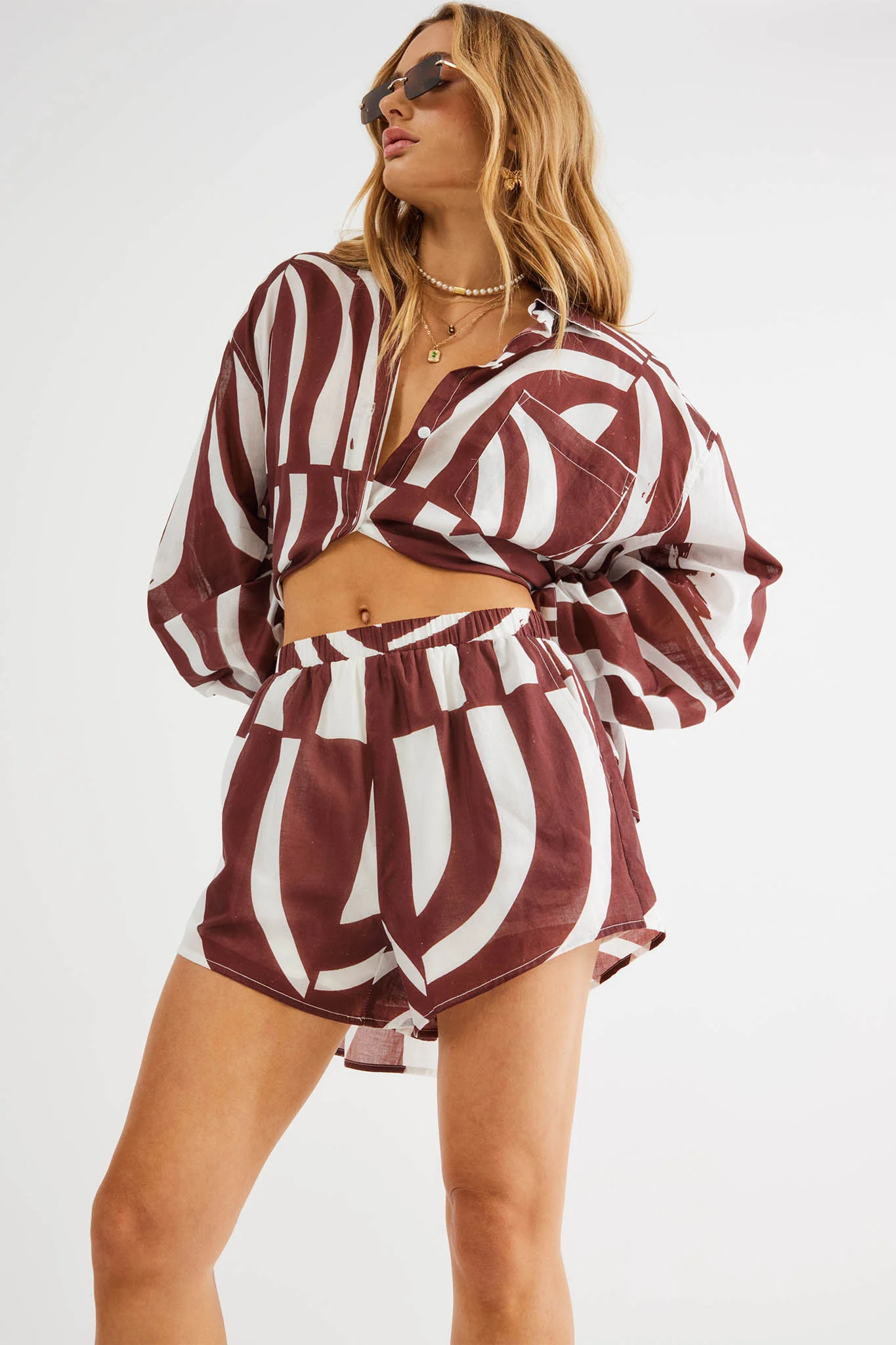 SNDYS Heather Shorts Swirl Brown - Sonourner