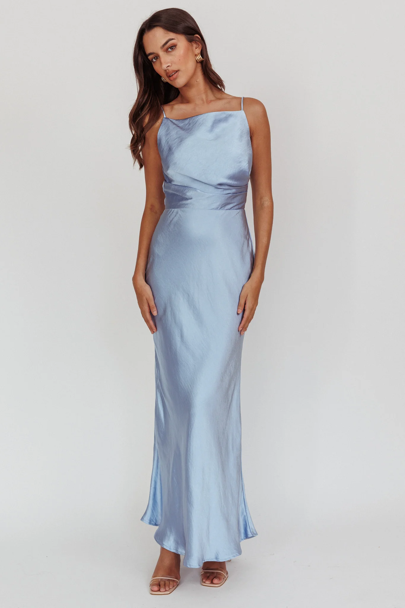 Laila Boat Neck Maxi Dress Stone Blue - Sonourner