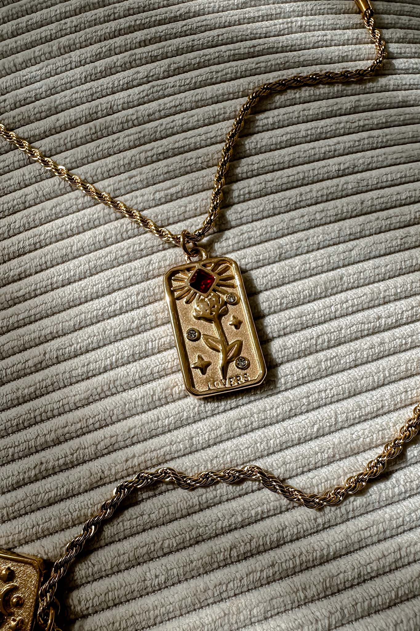 Ida Rope Chain Pendant Necklace Gold - Sonourner