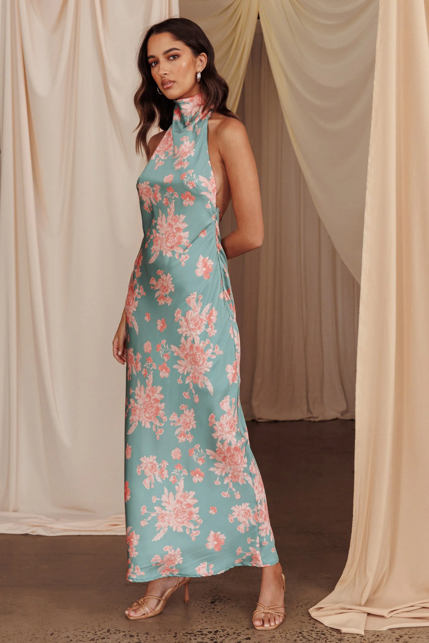 Sweetest Sundays Halterneck Open Back Dress Mint - Sonourner