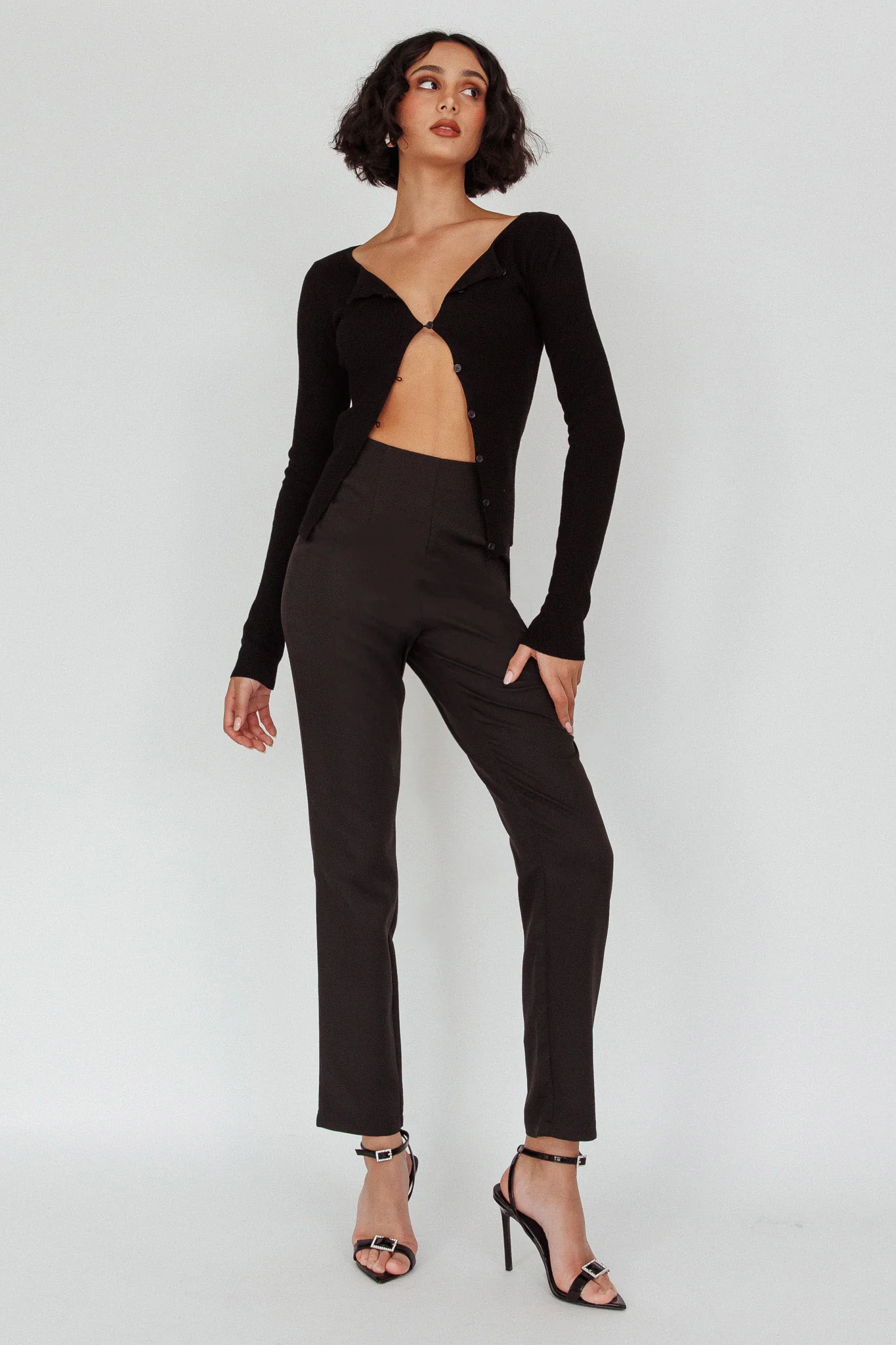 Moonlight Tango High Waist Pants Black - Sonourner