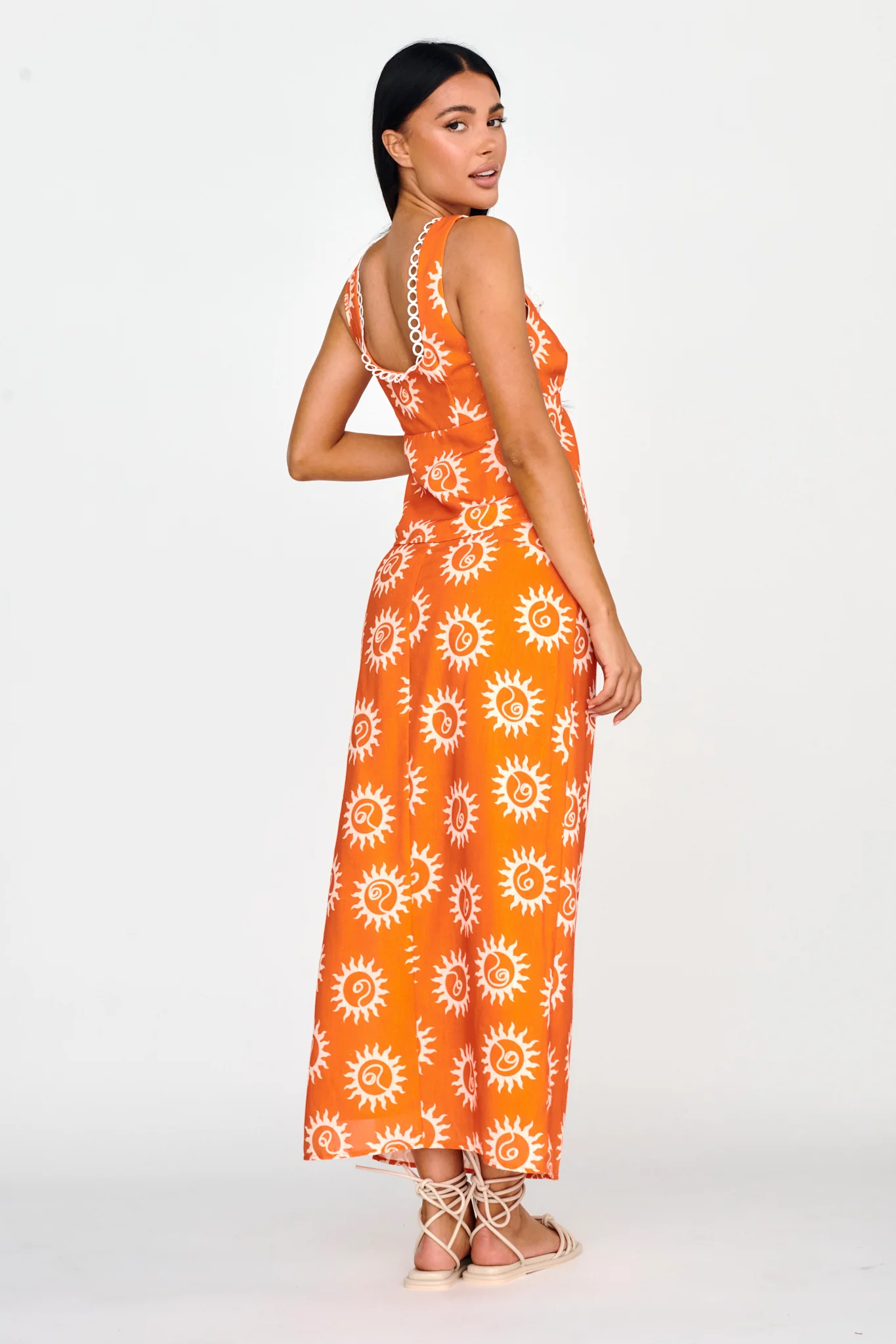 Sun Days Midi Skirt Sun Orange - Sonourner