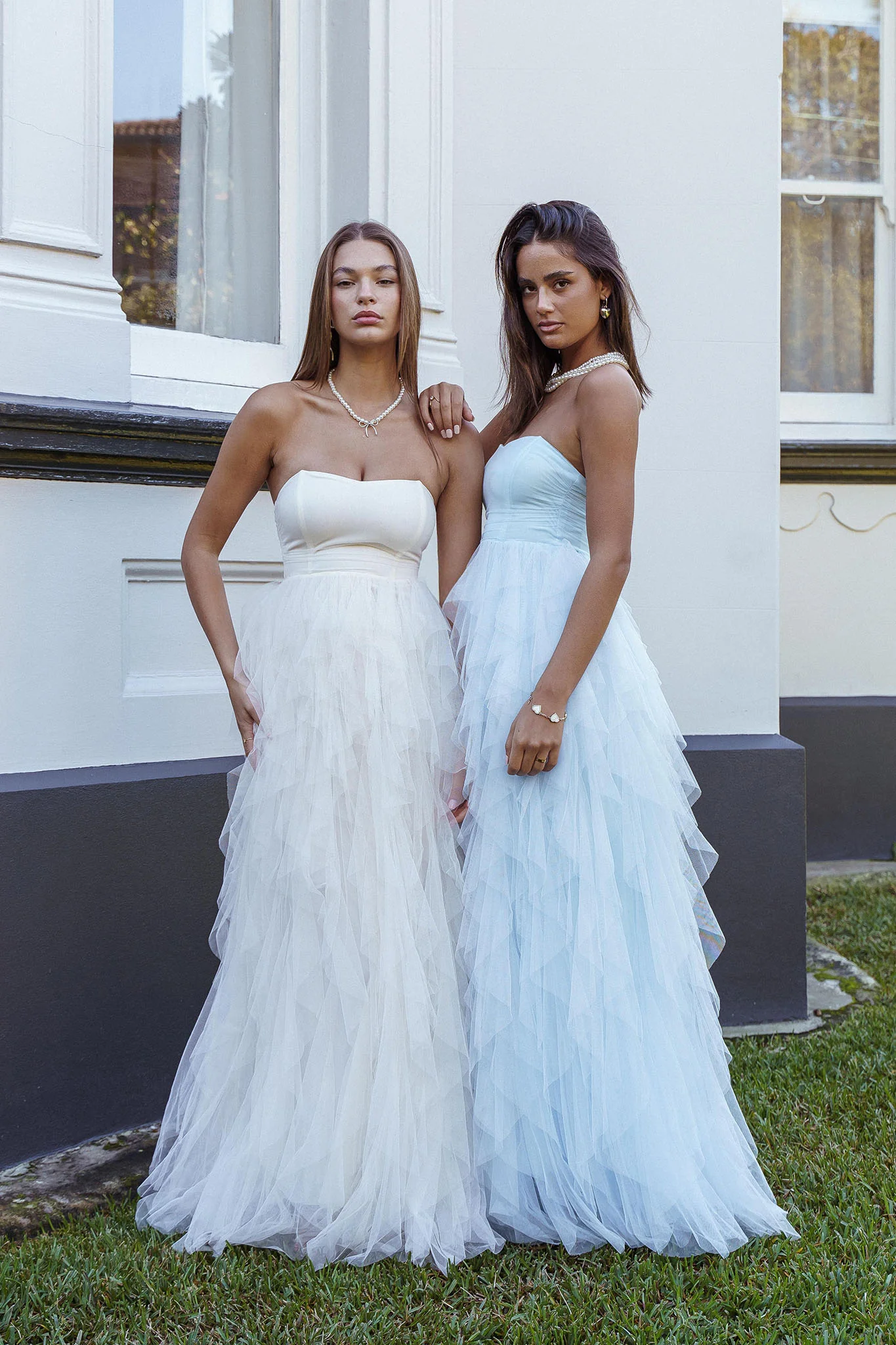 Rori Tulle Cascade Maxi Dress Ivory - Sonourner