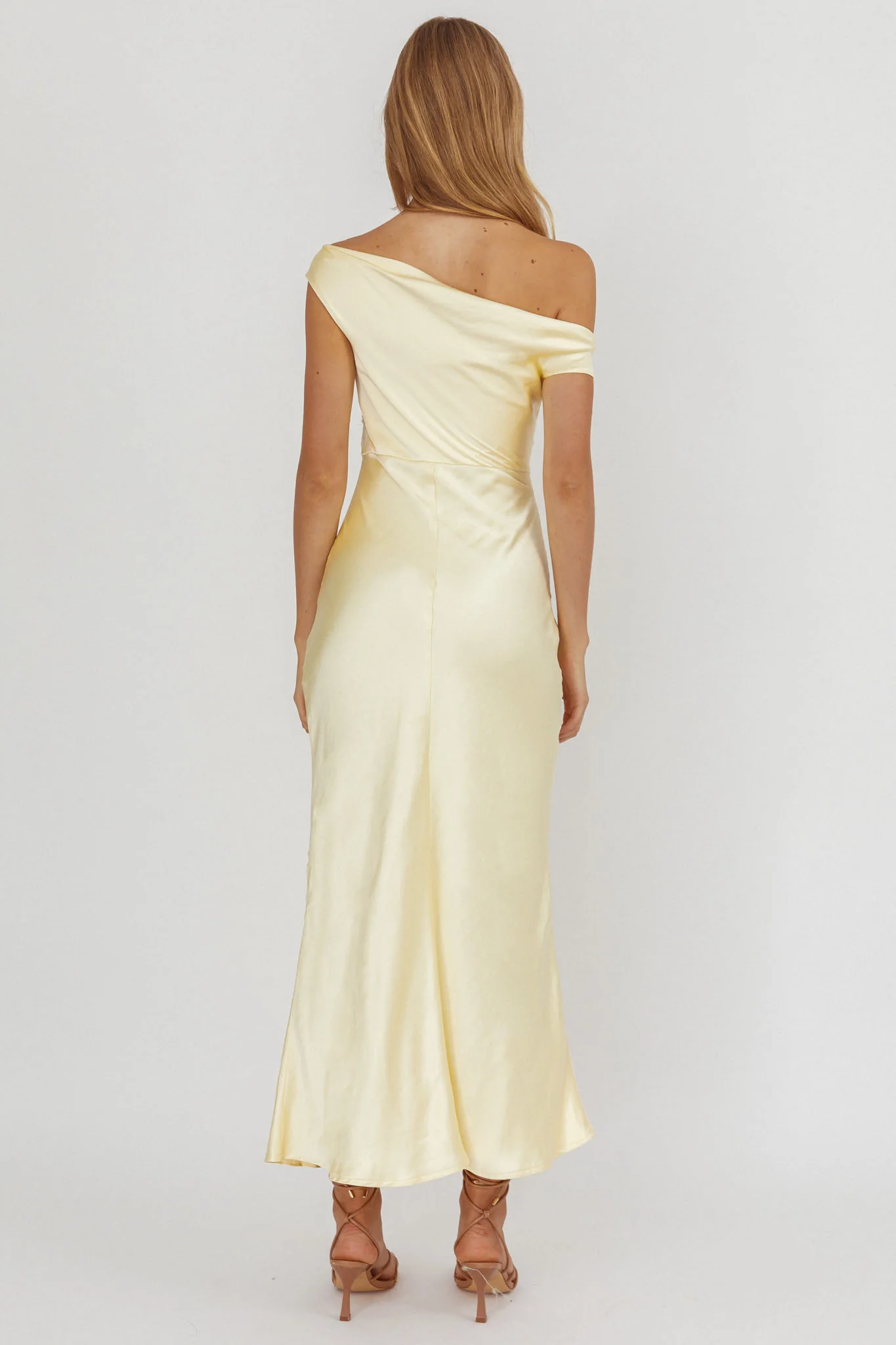 Revelation Off-Shoulder Lace Trim Maxi Dress Butter - Sonourner