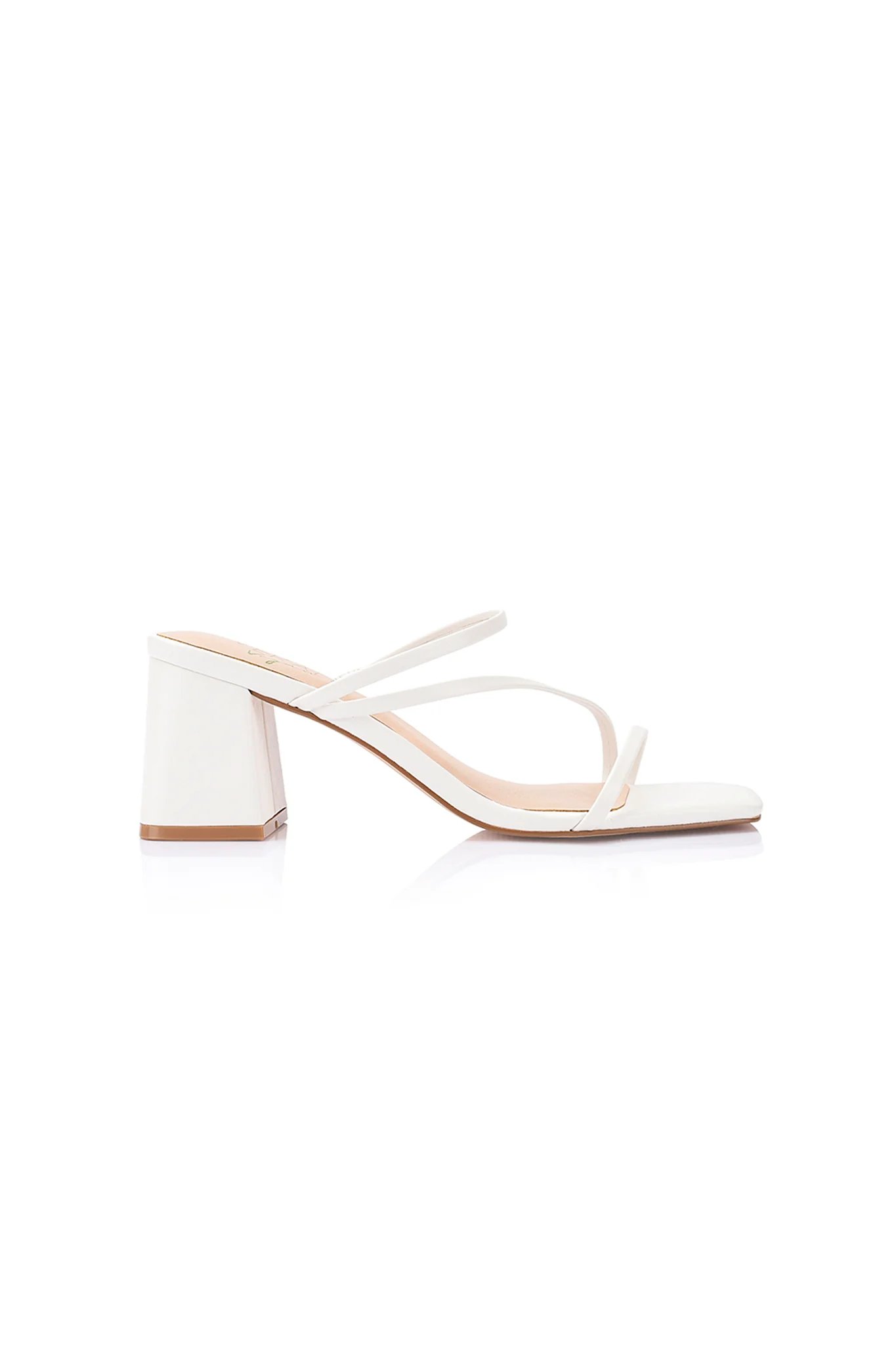VERALi Stanford Block Heel Mules White - Sonourner