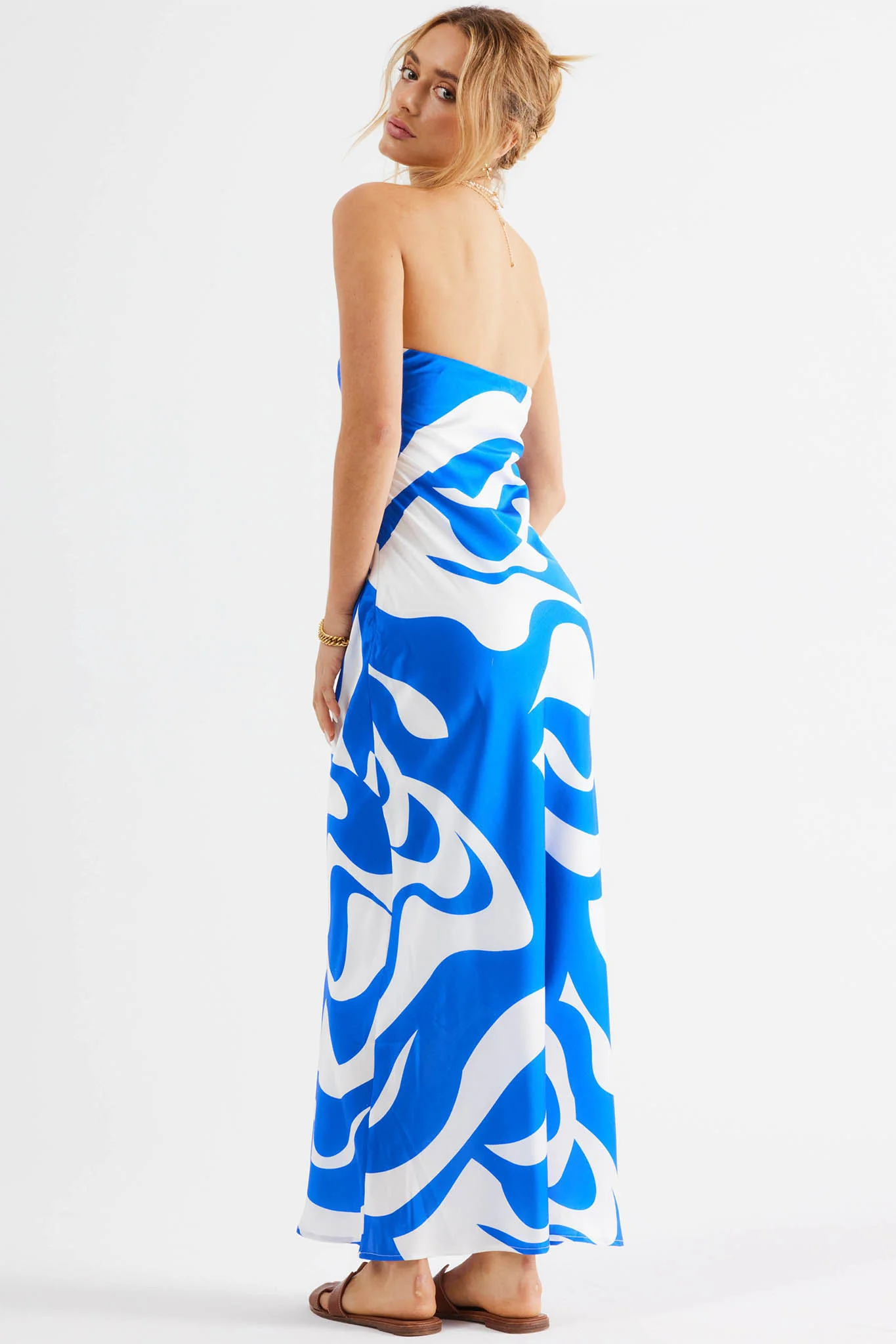 SNDYS Angel Midi Dress Swirl Blue - Sonourner