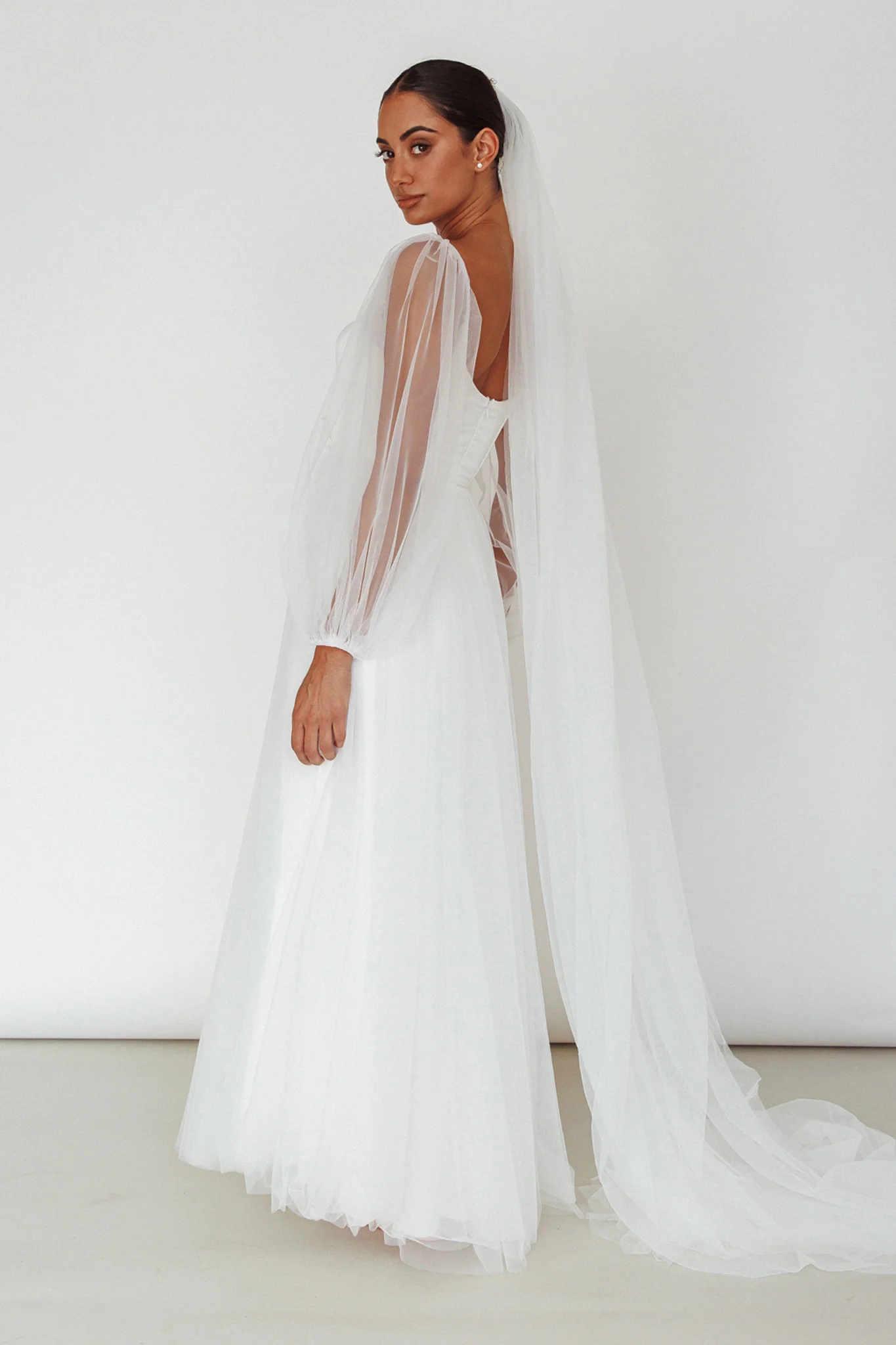 Fairytale Dream Sheer Sleeve Maxi Dress White - Sonourner