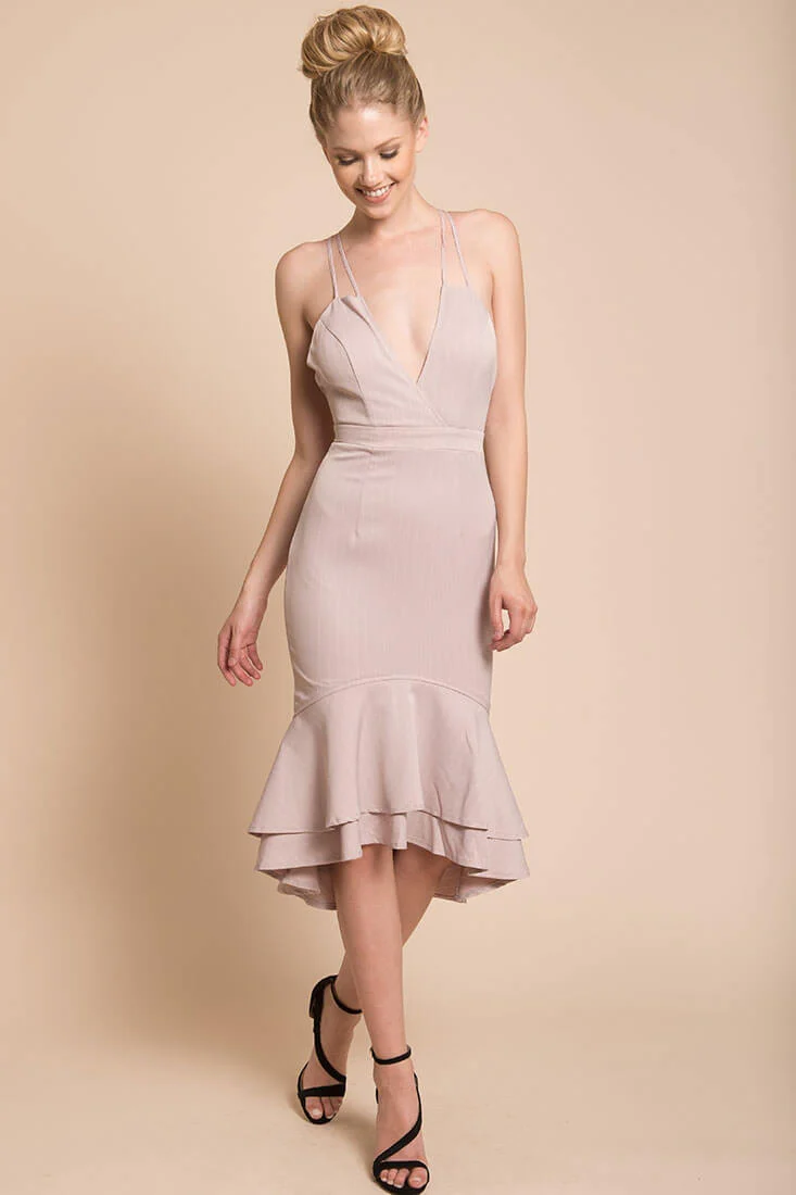 Avery Thin Strap Wedding Guest Dress Blush - Sonourner