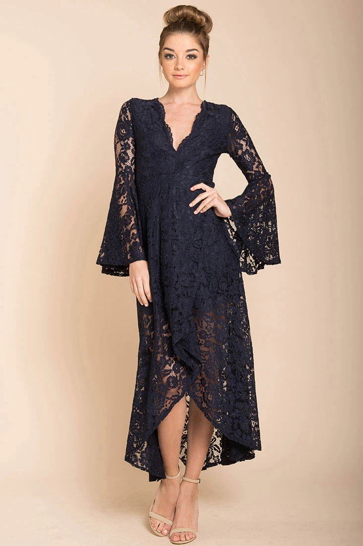 Aviva Gypsy Glam Maxi Dress Navy - Sonourner