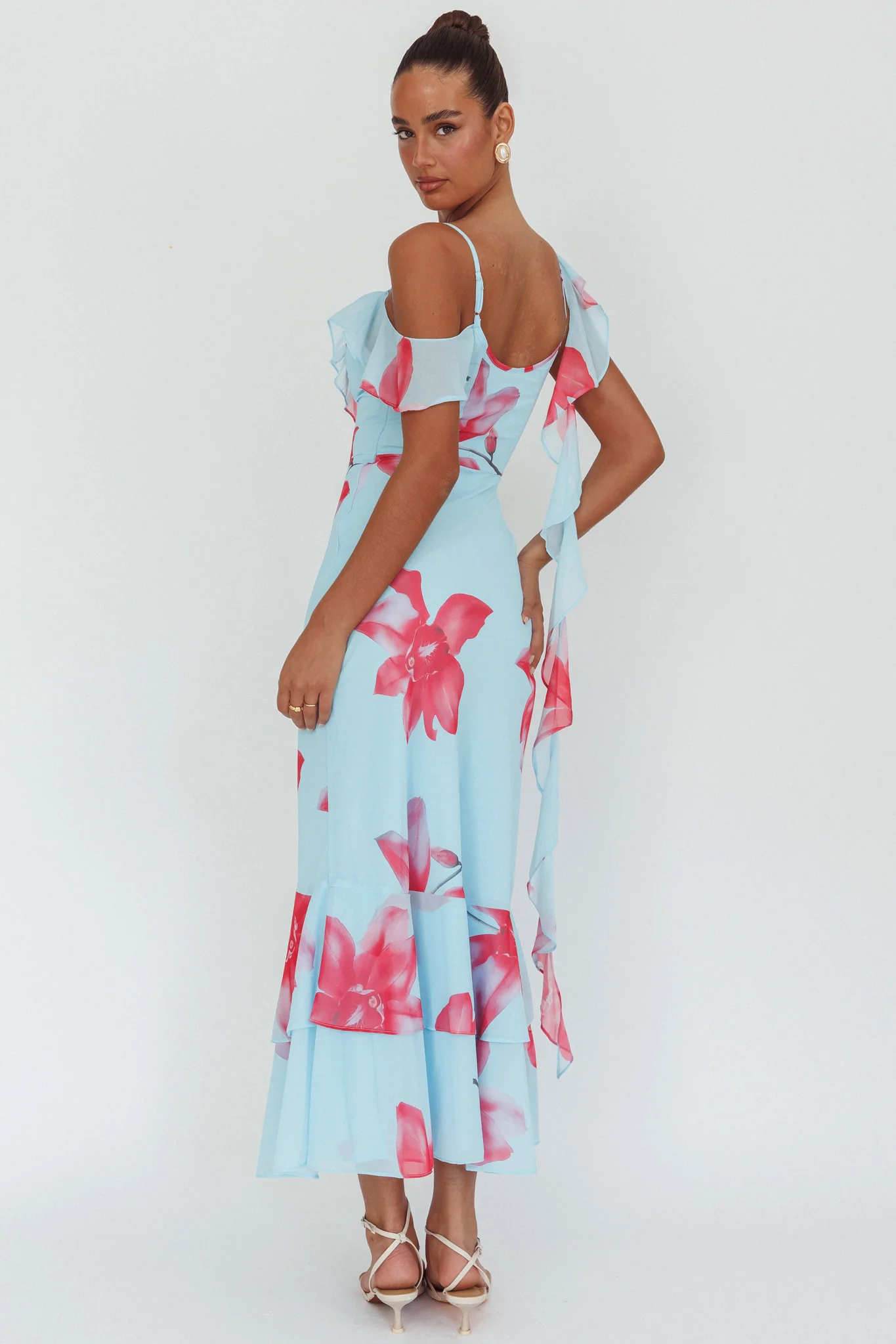 Sun Lover Ruffle Trim Maxi Dress Lily Blue - Sonourner