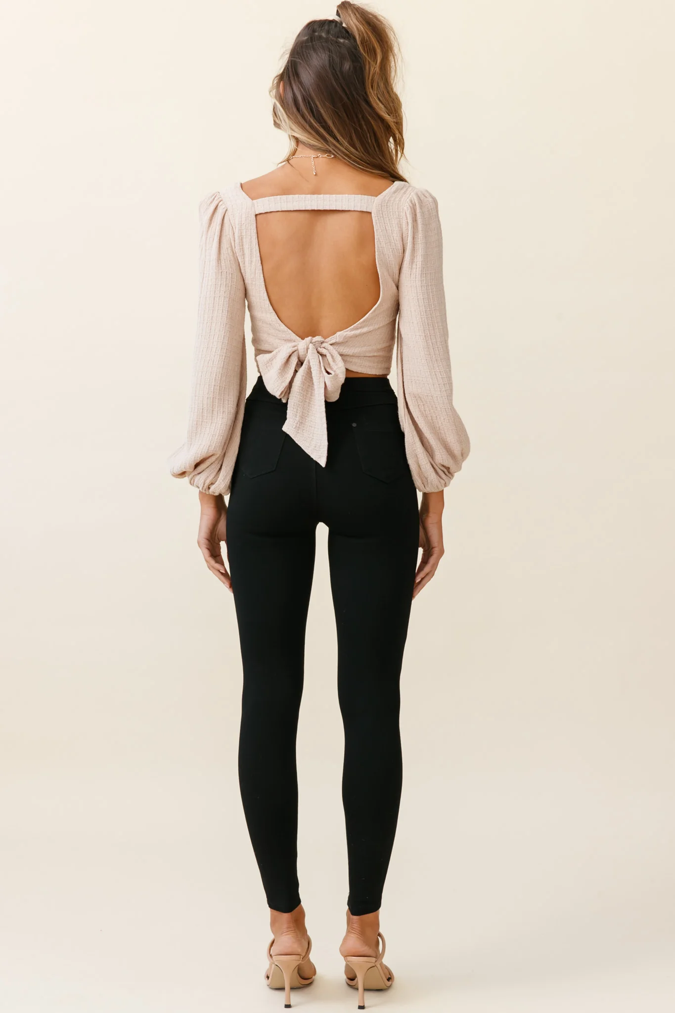 Charleston High-Waisted Ripped Detail Skinny Leg Pants Black - Sonourner