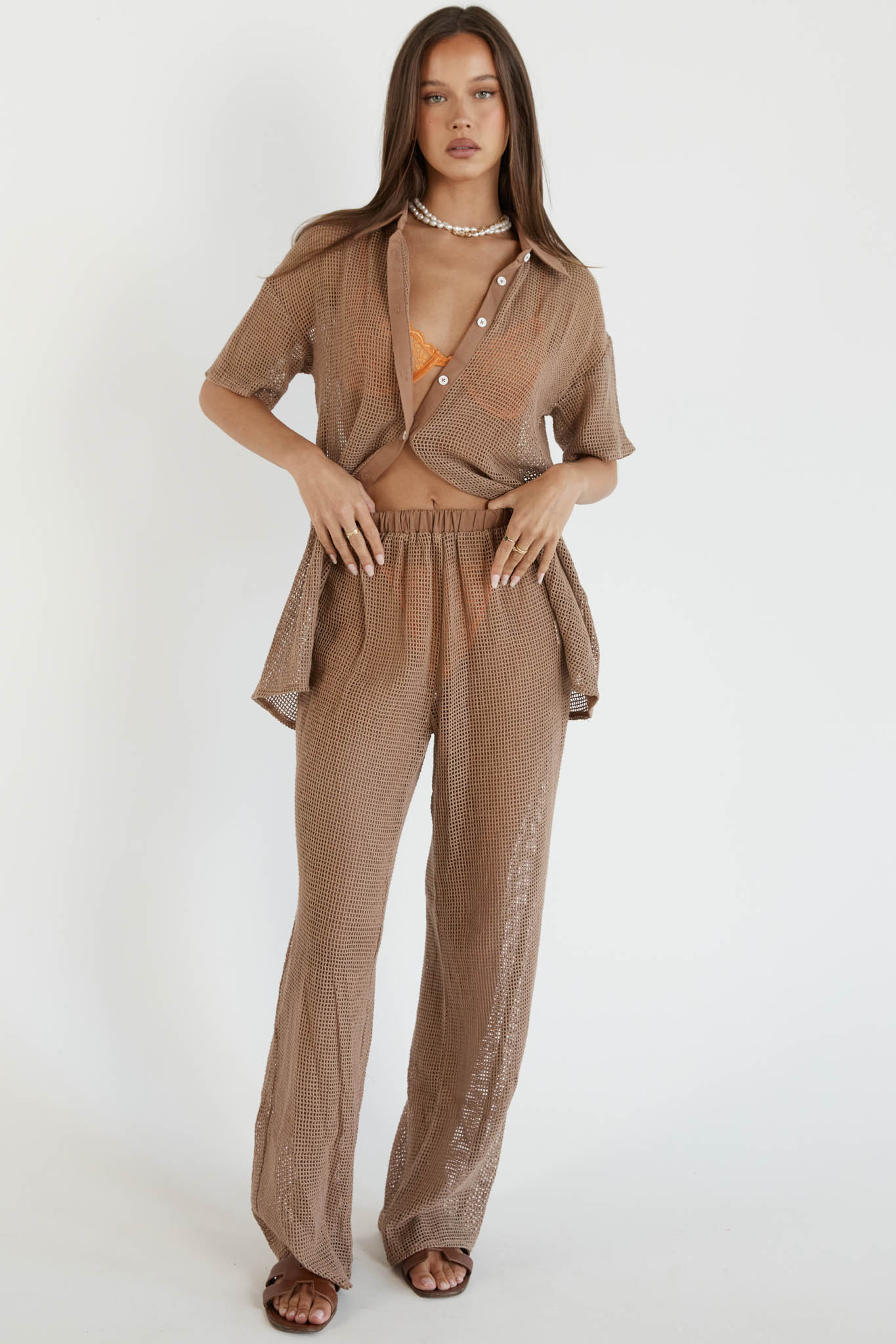 SNDYS Hyams Long Knit Pants Mocha - Sonourner