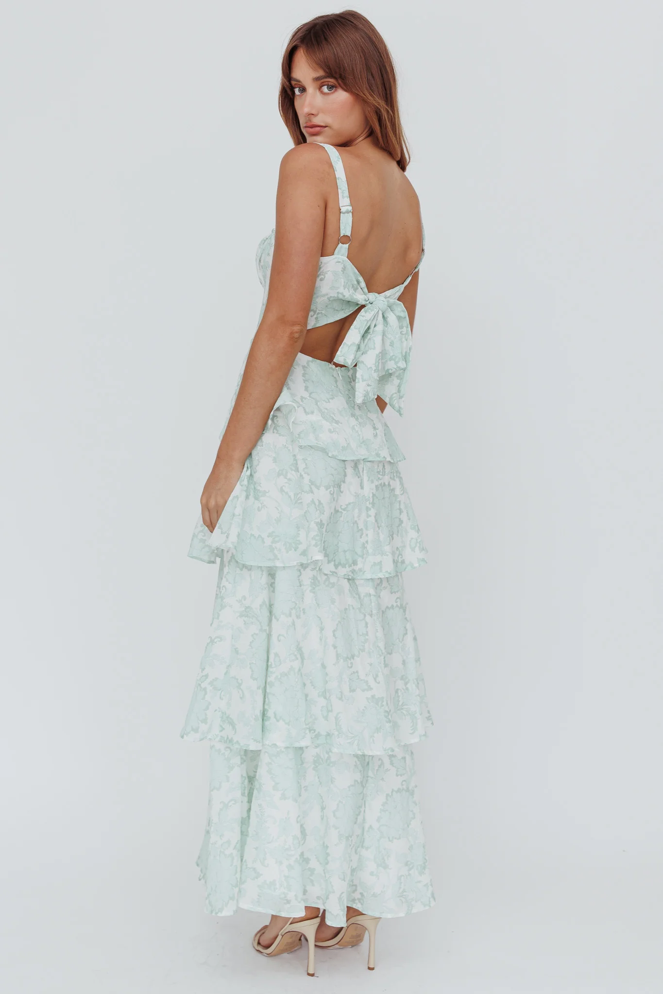 Provence Bloom Tiered Maxi Dress Floral Sage - Sonourner