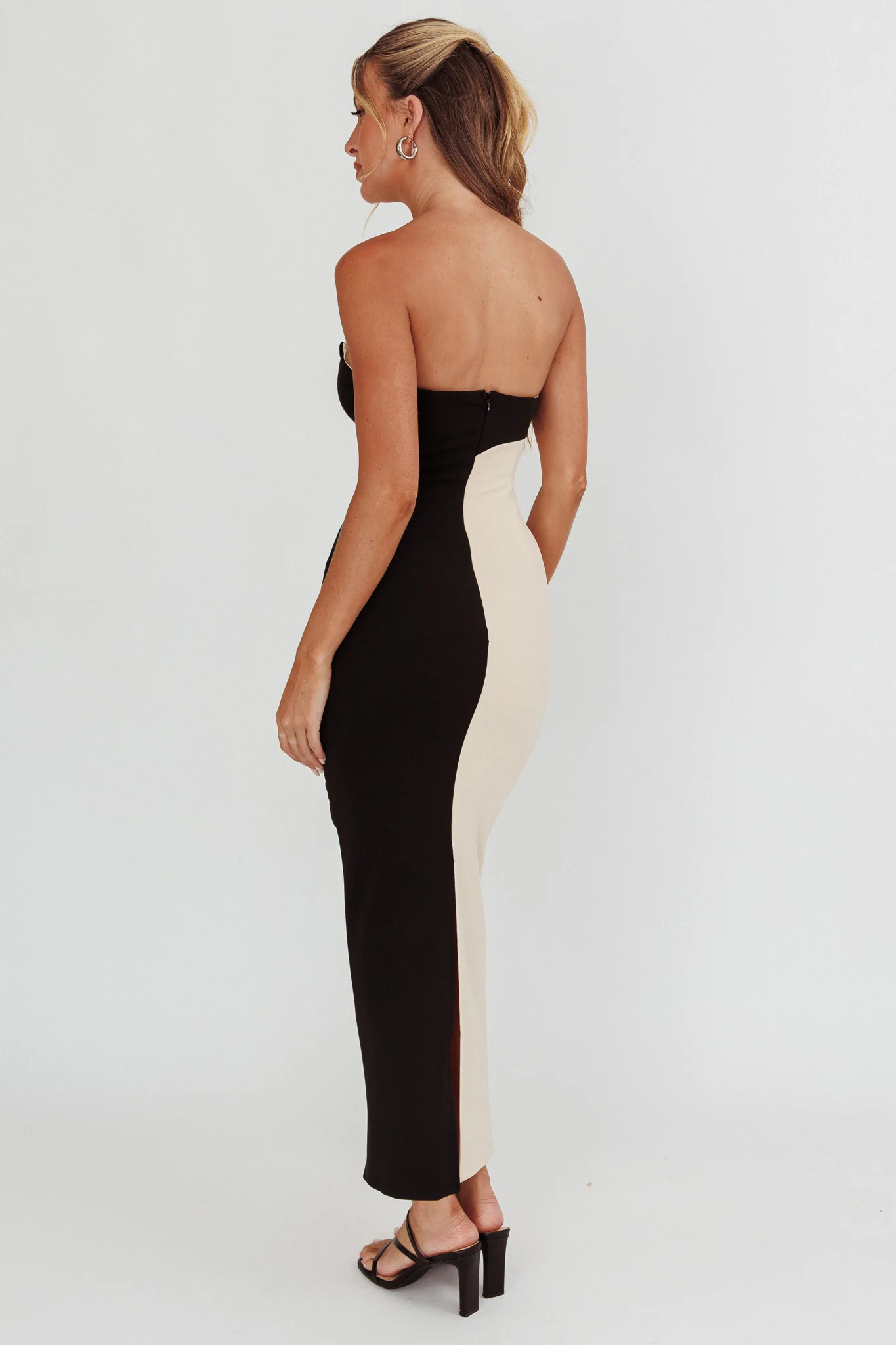 Regent Strapless Maxi Dress Black/Beige - Sonourner
