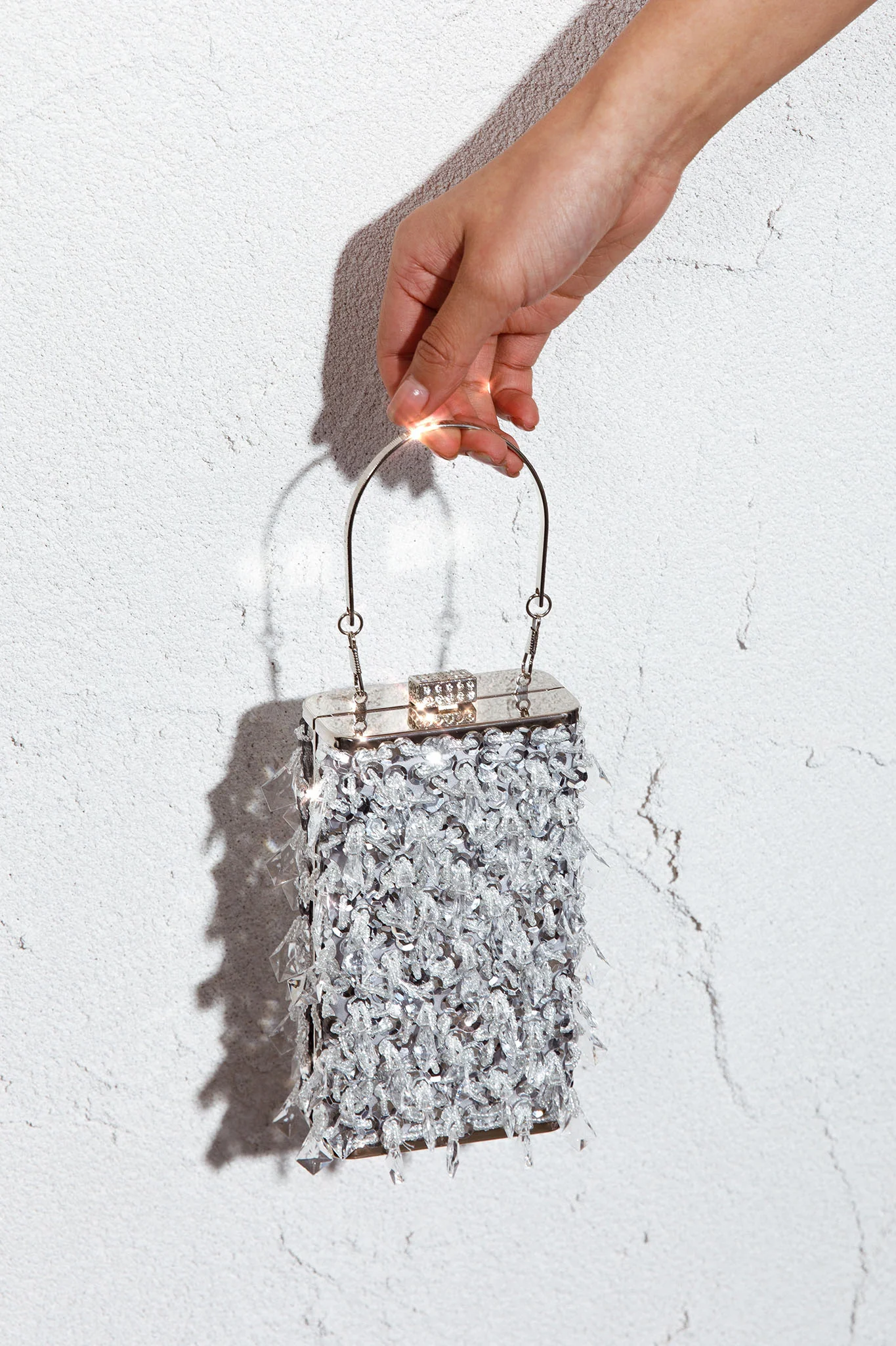 Dancing In September Sequin Rectangle Bag Silver - Sonourner