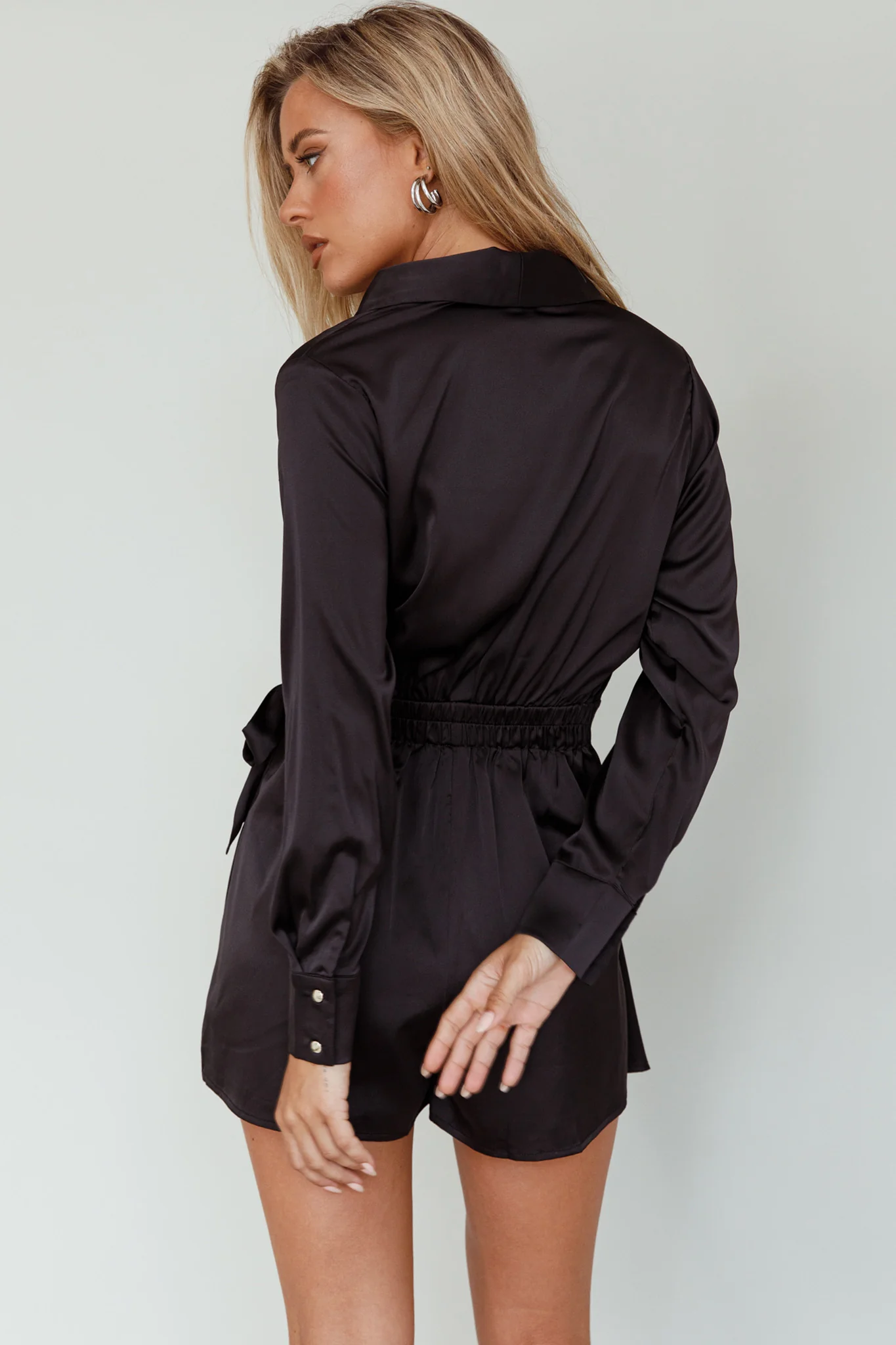 Turning Heads Side Tie Romper Black - Sonourner