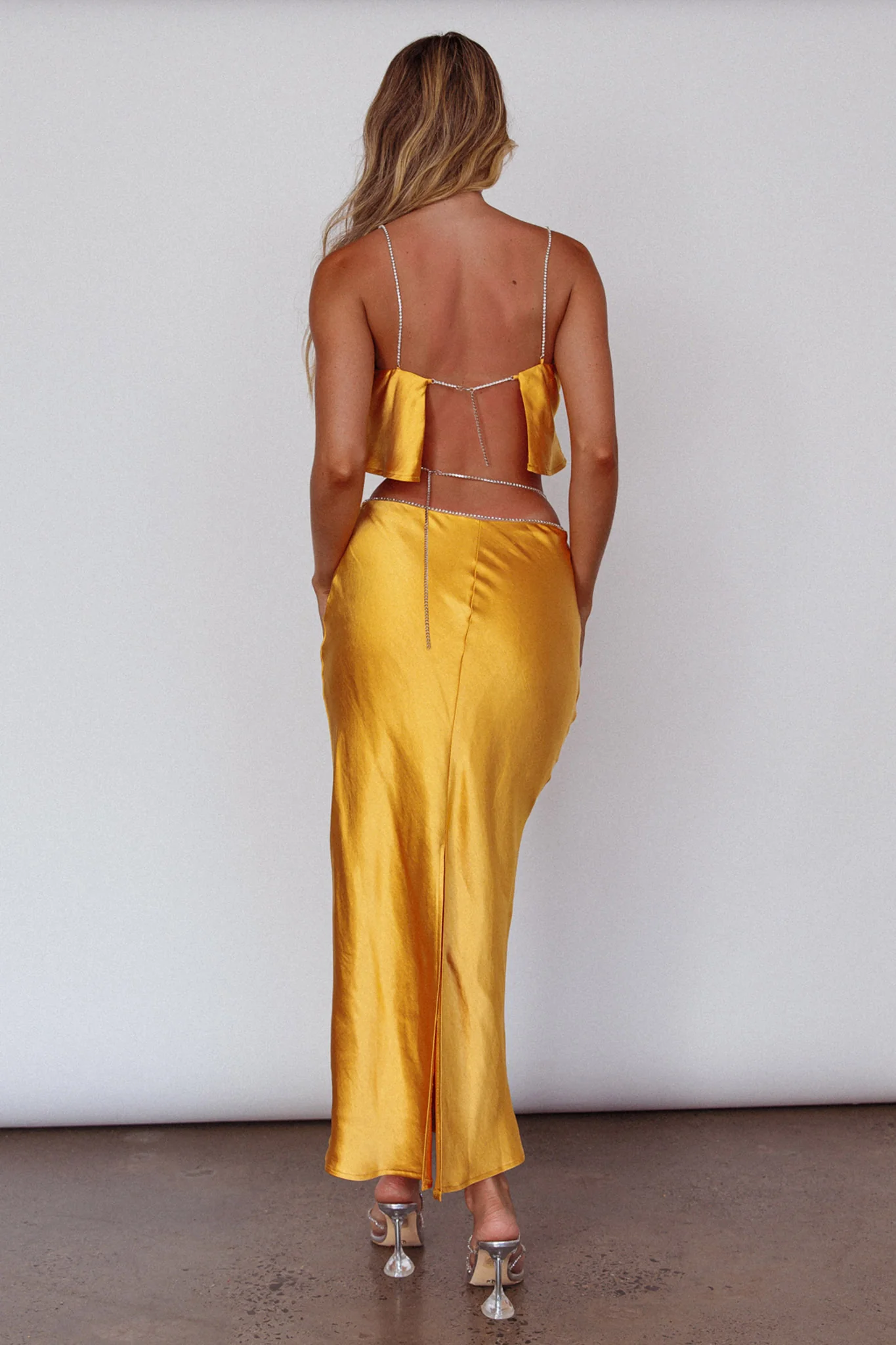 Tahni Diamante Chain Maxi Skirt Mango - Sonourner