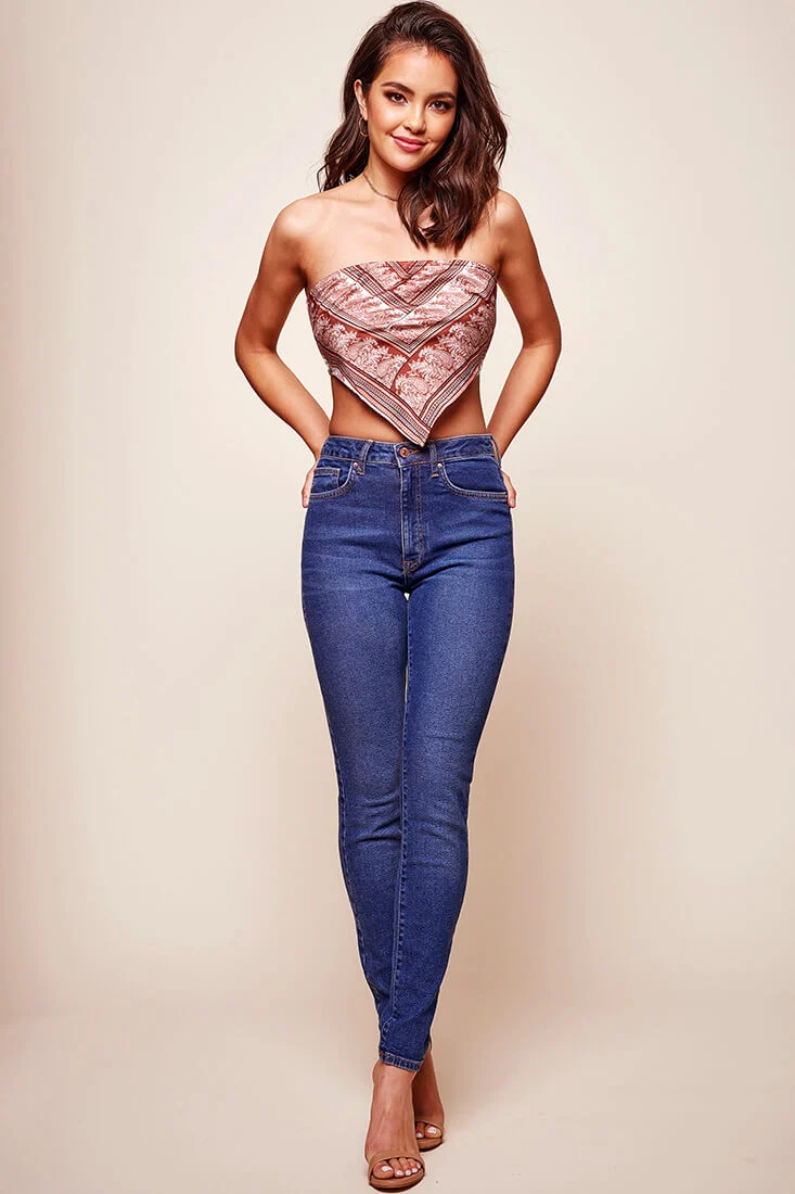 Cherise Handkerchief Bandeau Top Rust - Sonourner