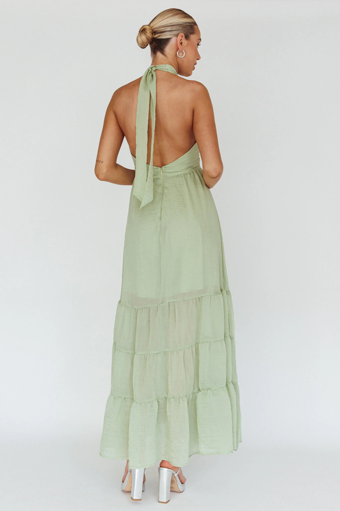 Jalisco Sun Halterneck Maxi Dress Mint - Sonourner