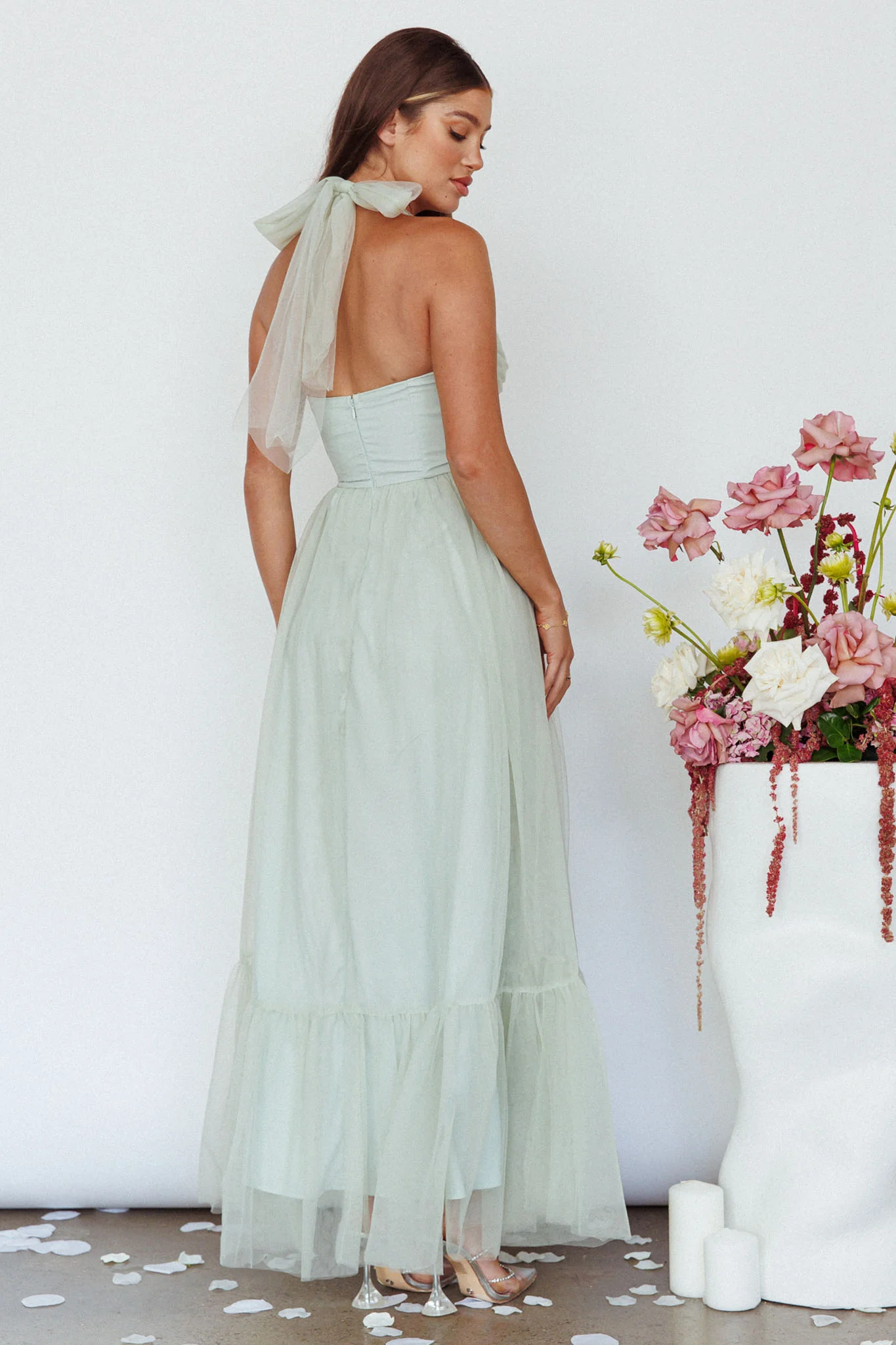 Alegria Tulle Maxi Dress Pistachio - Sonourner