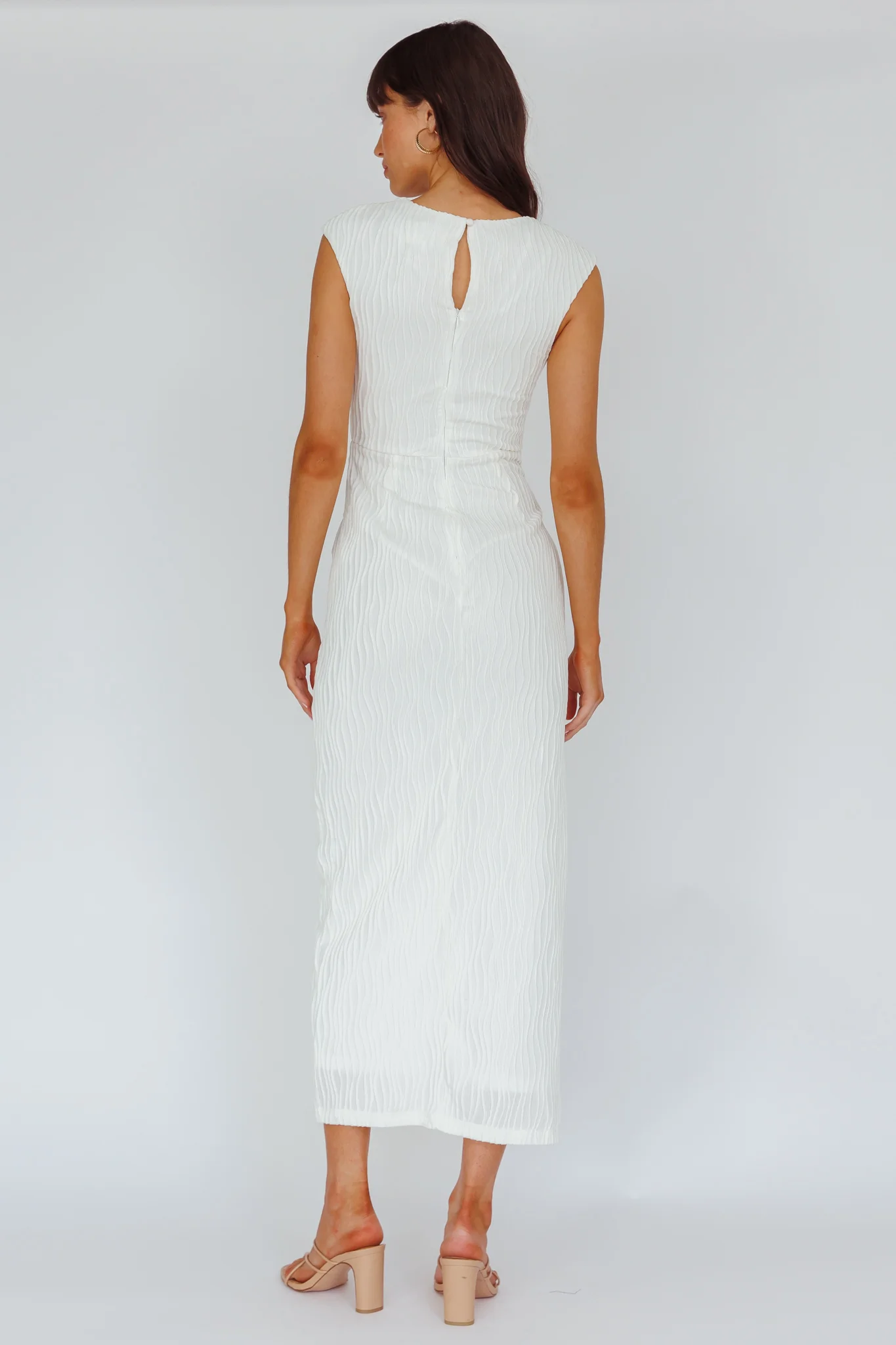 Like A Movie Cap Sleeve Midi Dress Cream - Sonourner