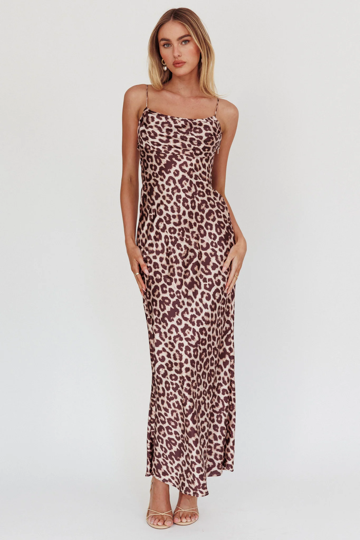 Well Versed Pleated Bust Maxi Dress Leopard - Sonourner