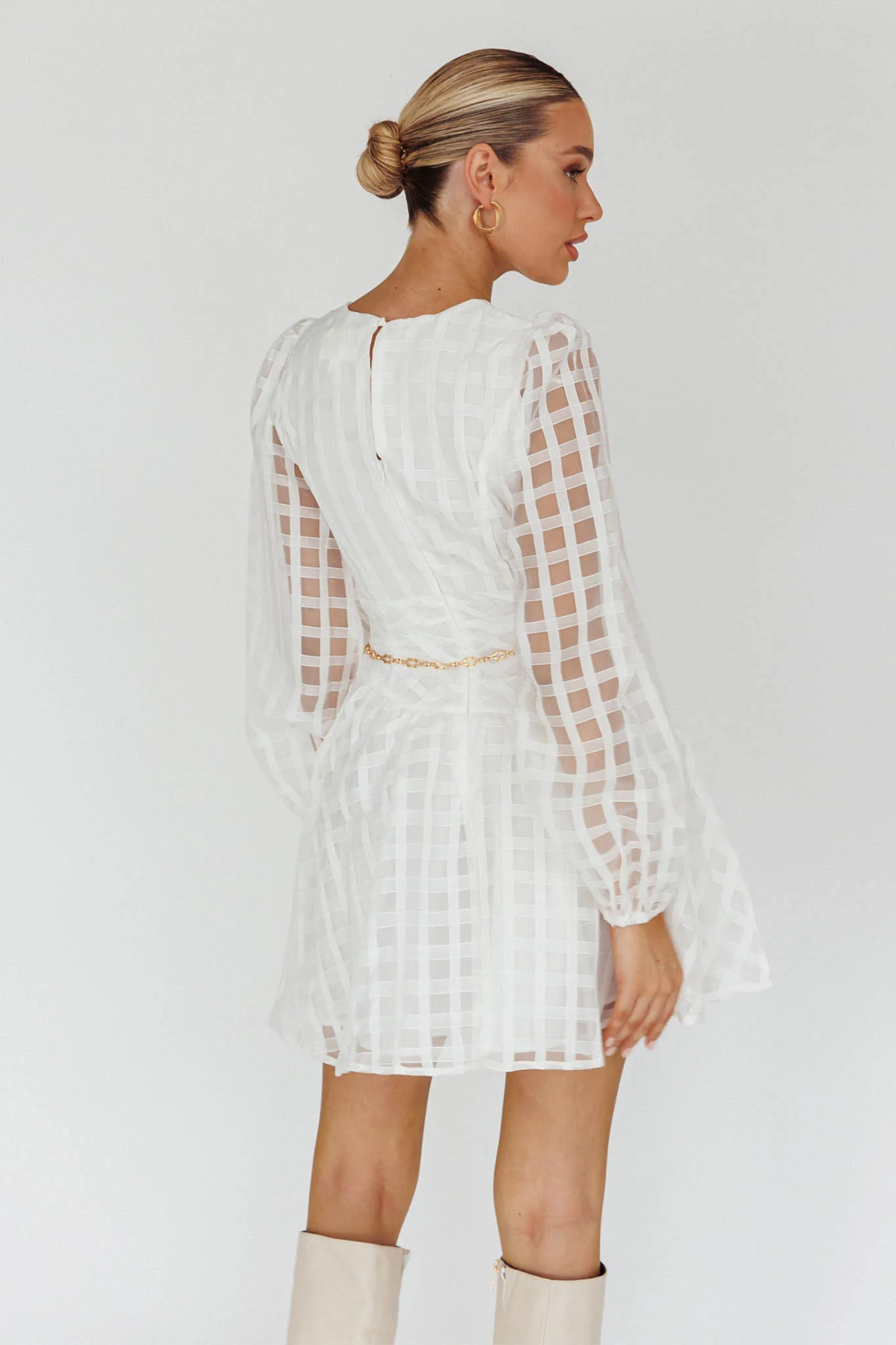 Tatiana Long Sleeve Plaid Mini Dress - Sonourner