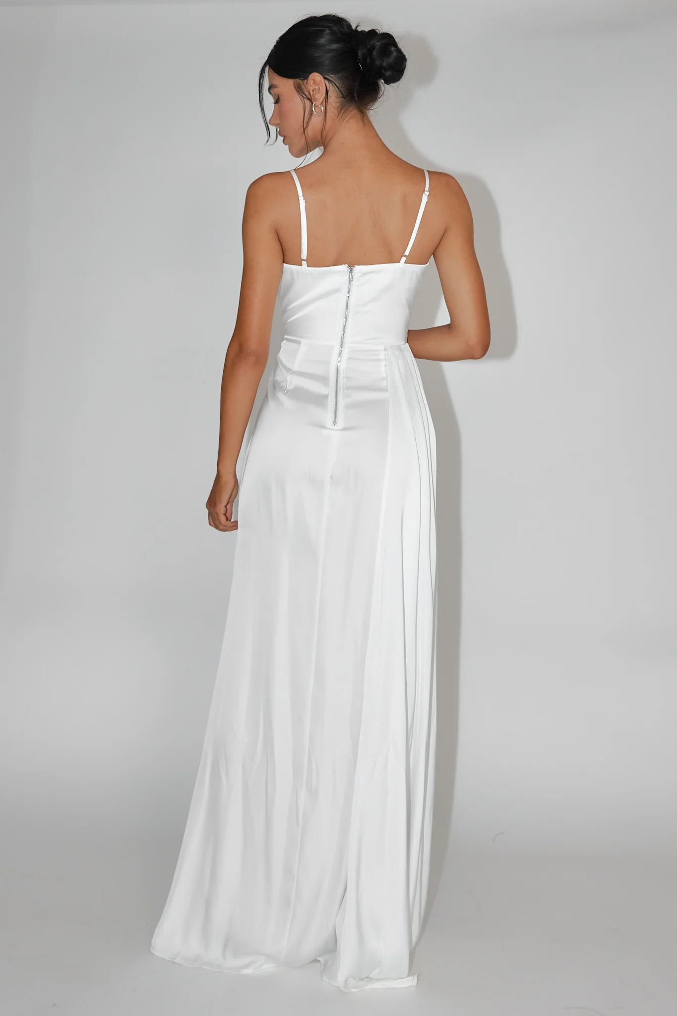 Secret Sweetheart Neckline Split Maxi Dress White - Sonourner
