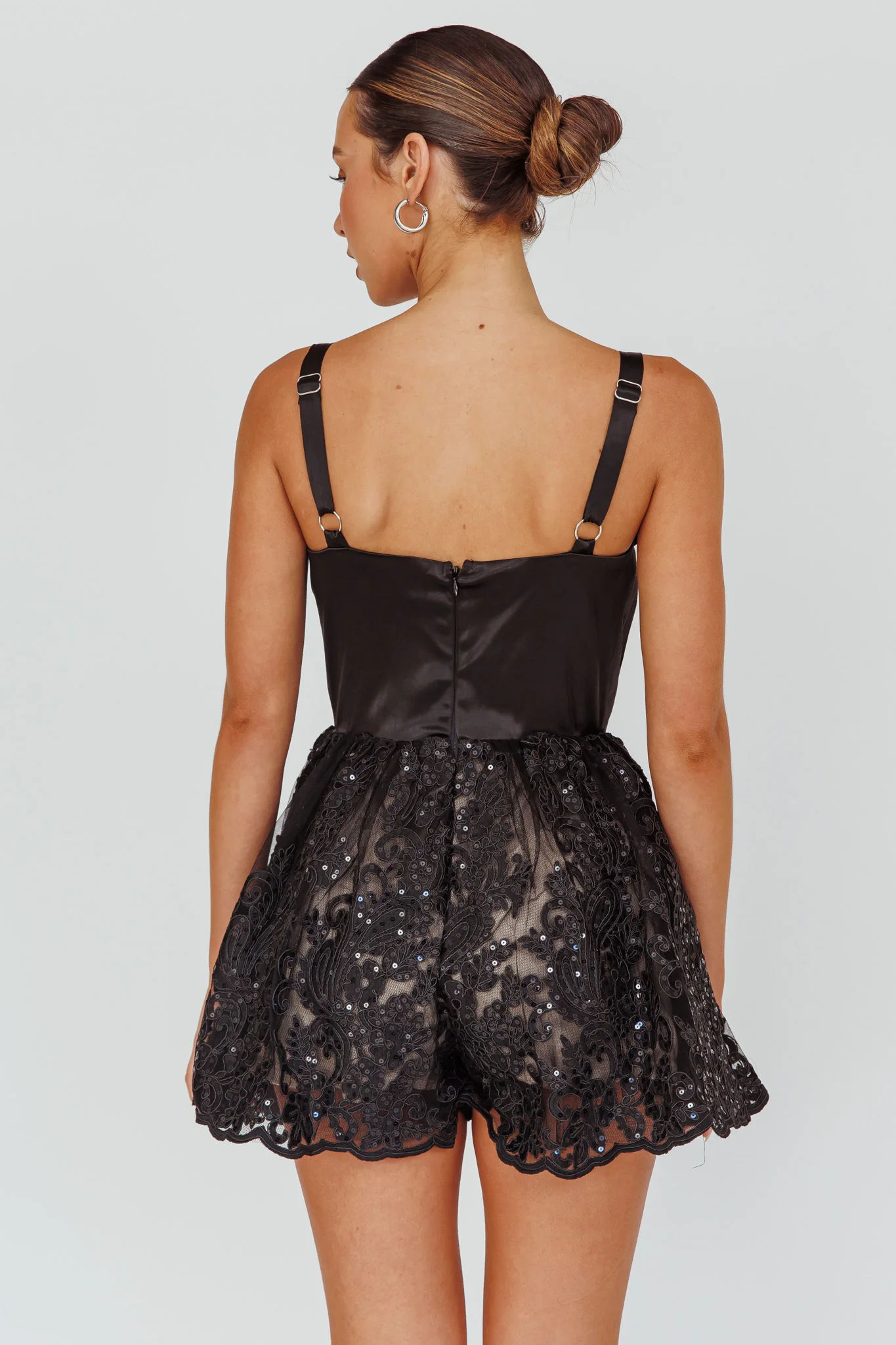 Georgia May Lace Romper Black - Sonourner
