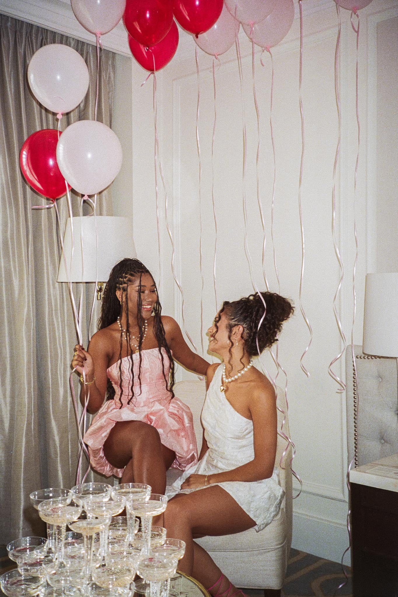 Monti Strapless Bubble Hem Mini Dress Embroidered Blush - Sonourner