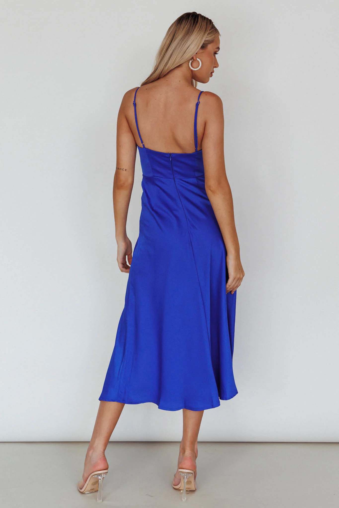 Suki Front Split Midi Dress Royal Blue - Sonourner