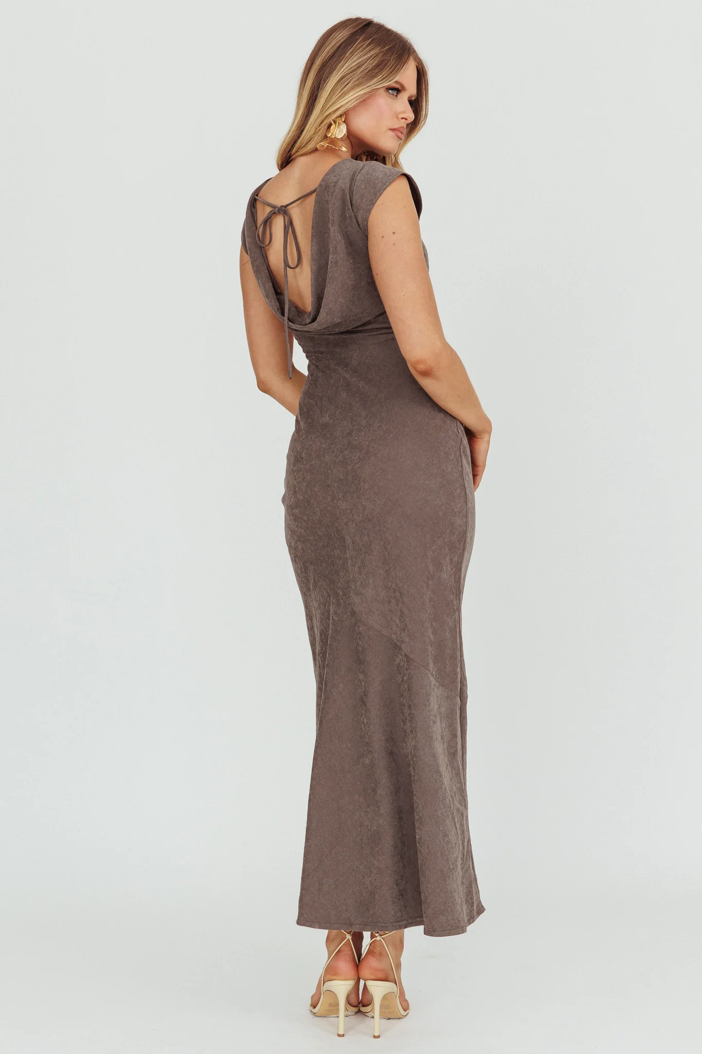 Maysa Cowl Back Maxi Dress Charcoal - Sonourner