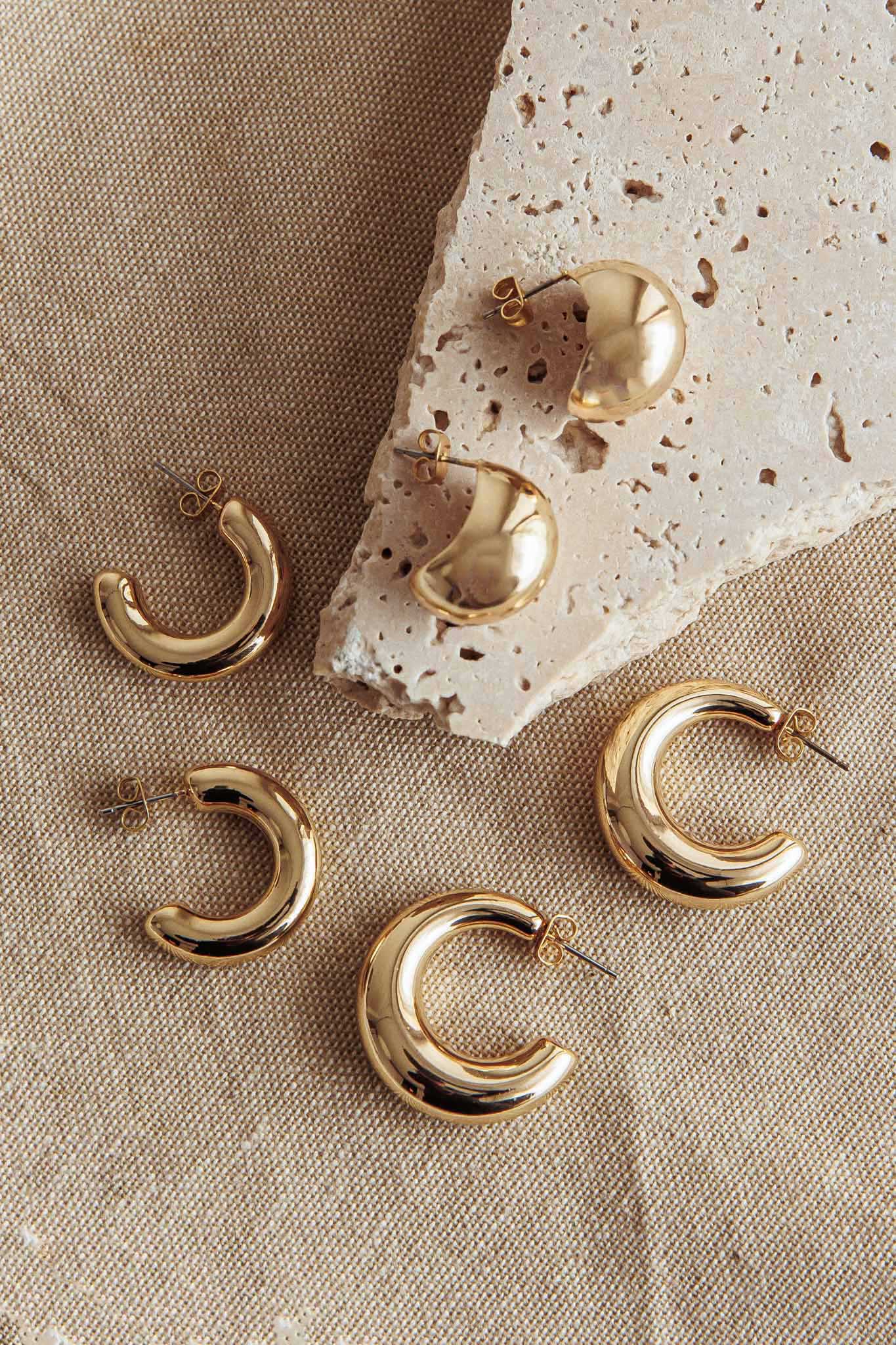 Casper Chunky Earrings Set Gold - Sonourner