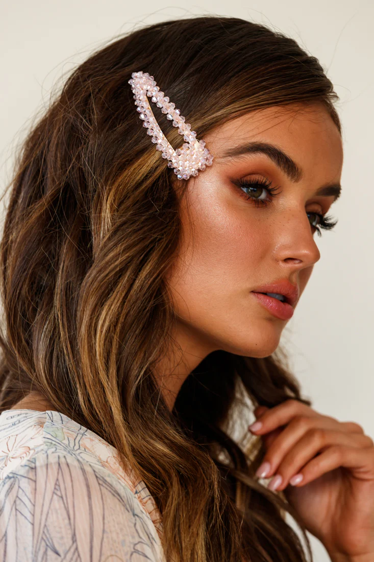 Tilly Beaded Oversized Barrette Pink - Sonourner