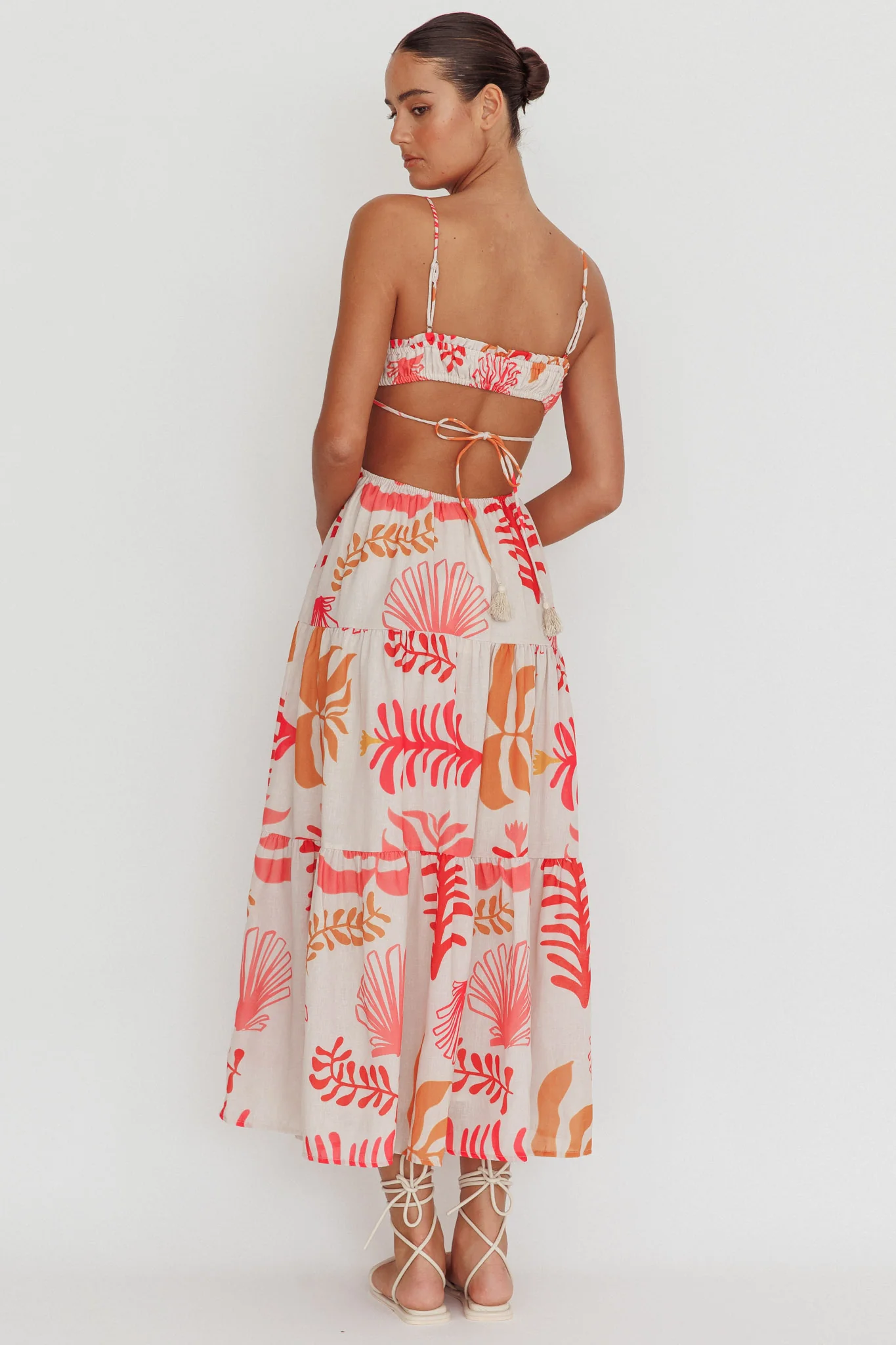 Eyona Cut-Out Back Floral Maxi Dress Pink - Sonourner