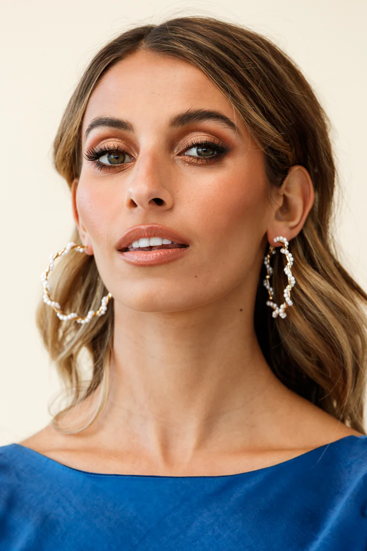 Luxe Life Pearl Hoop Earrings Gold - Sonourner