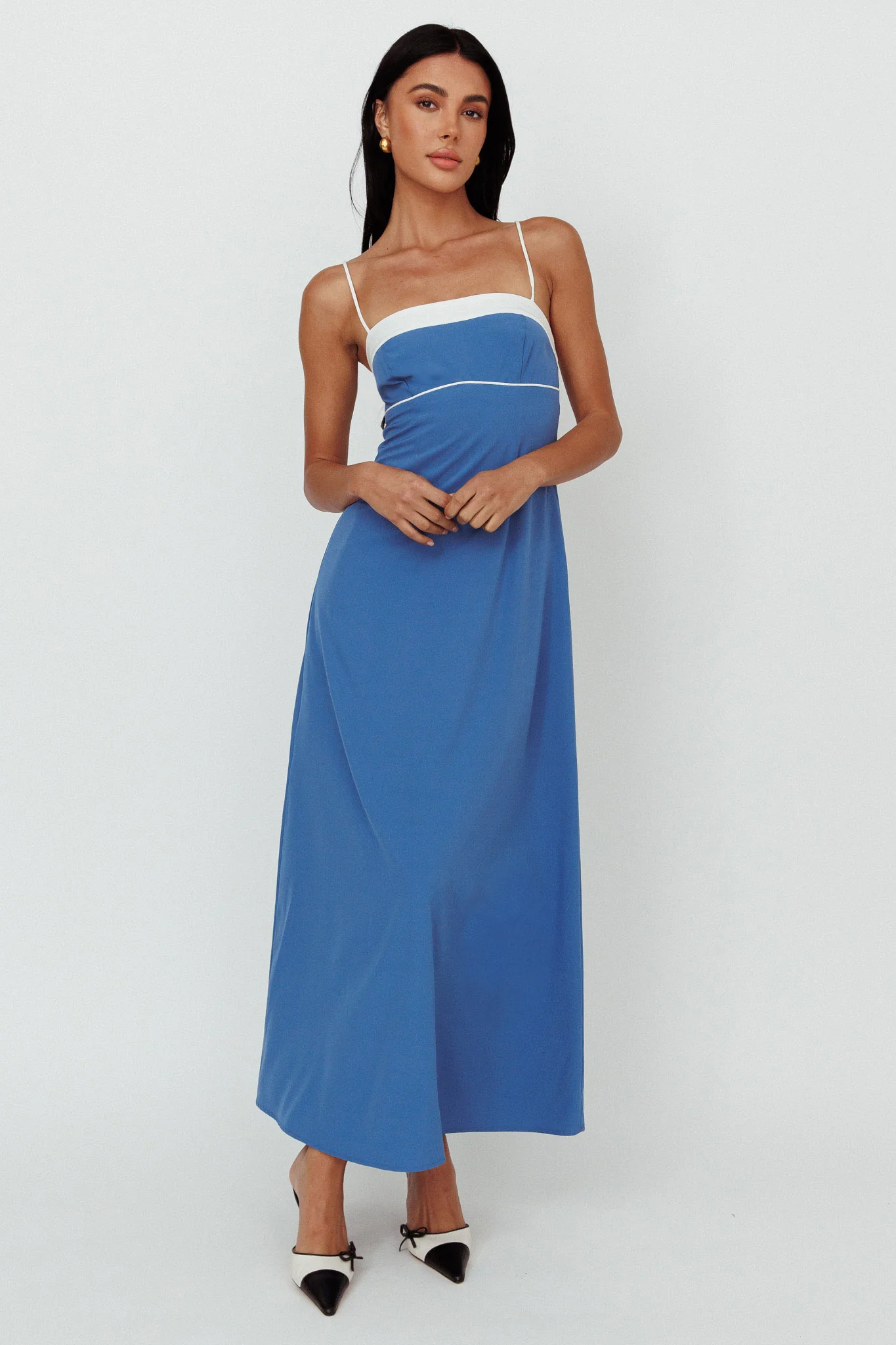 Taera Cami Strap Midi Dress Blue - Sonourner