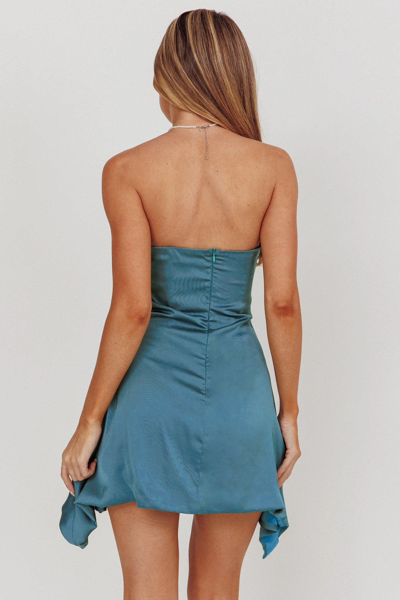 Toni Strapless Mini Dress Blue - Sonourner
