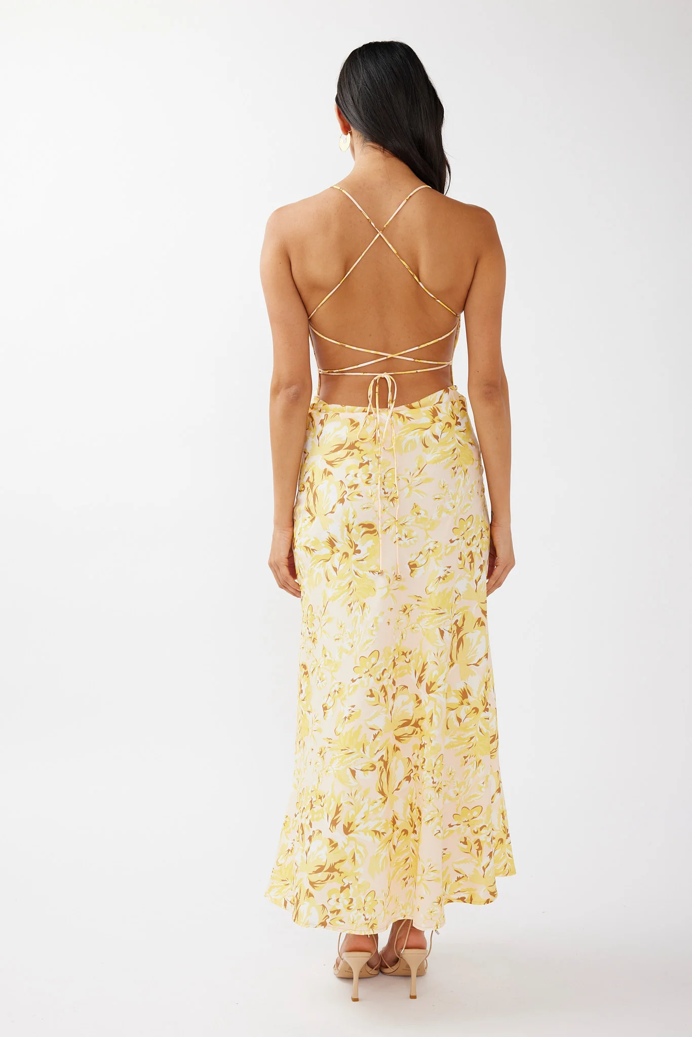 True Divine Strappy Back Maxi Dress Floral Sun - Sonourner