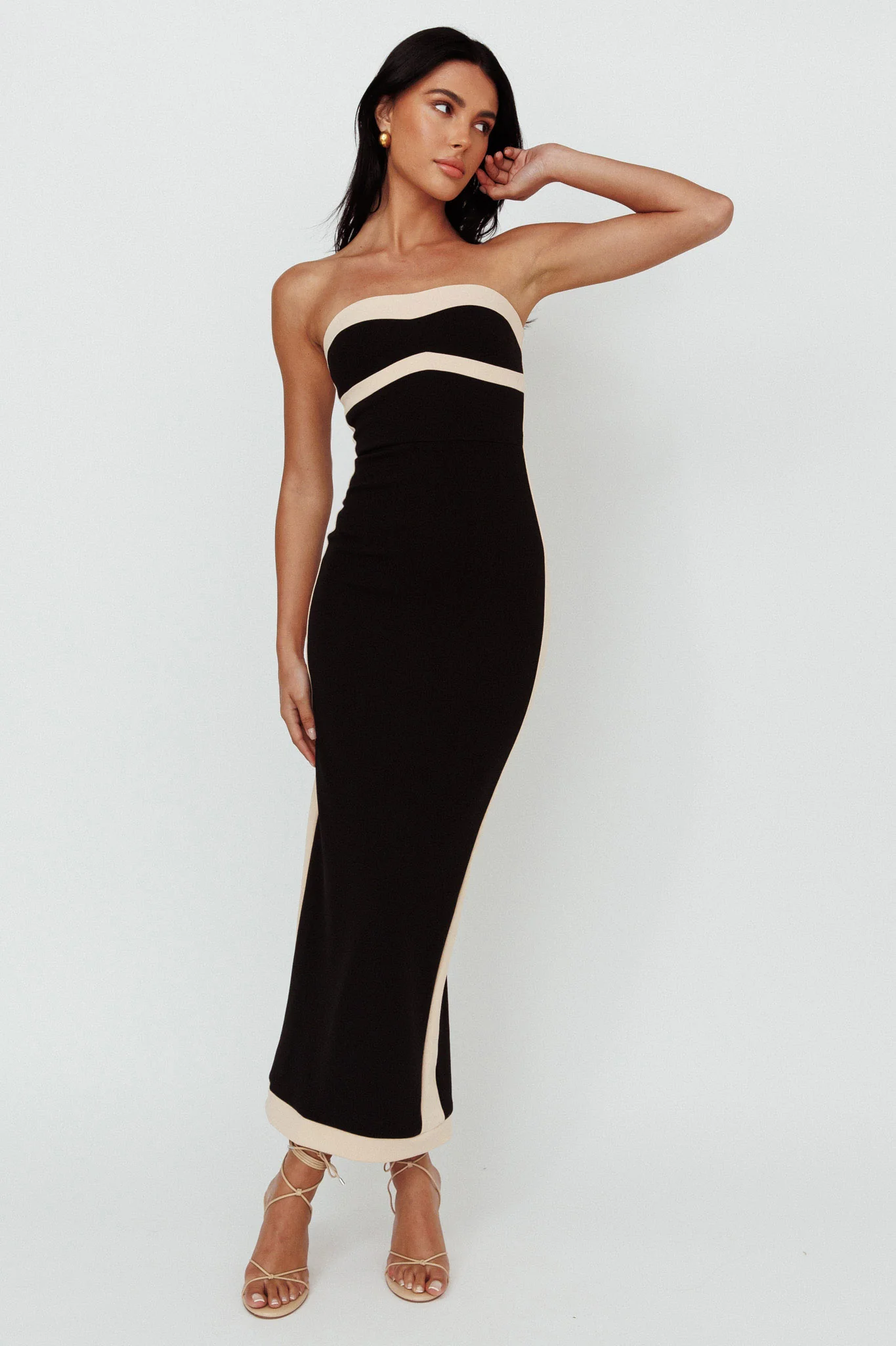 Tenika Strapless Bodycon Maxi Dress Black - Sonourner