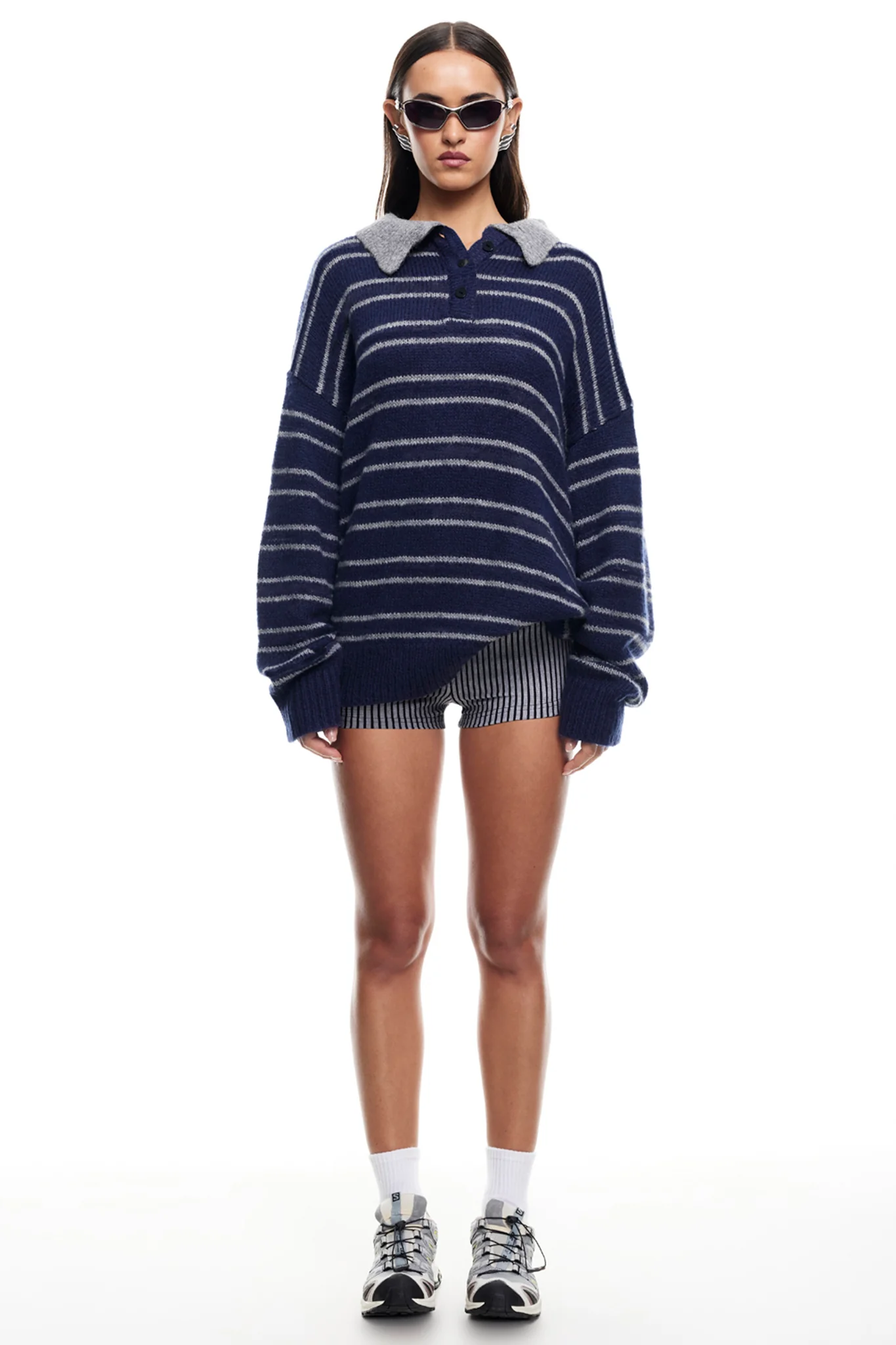 LIONESS Rising Sun Jersey Sweater Navy - Sonourner
