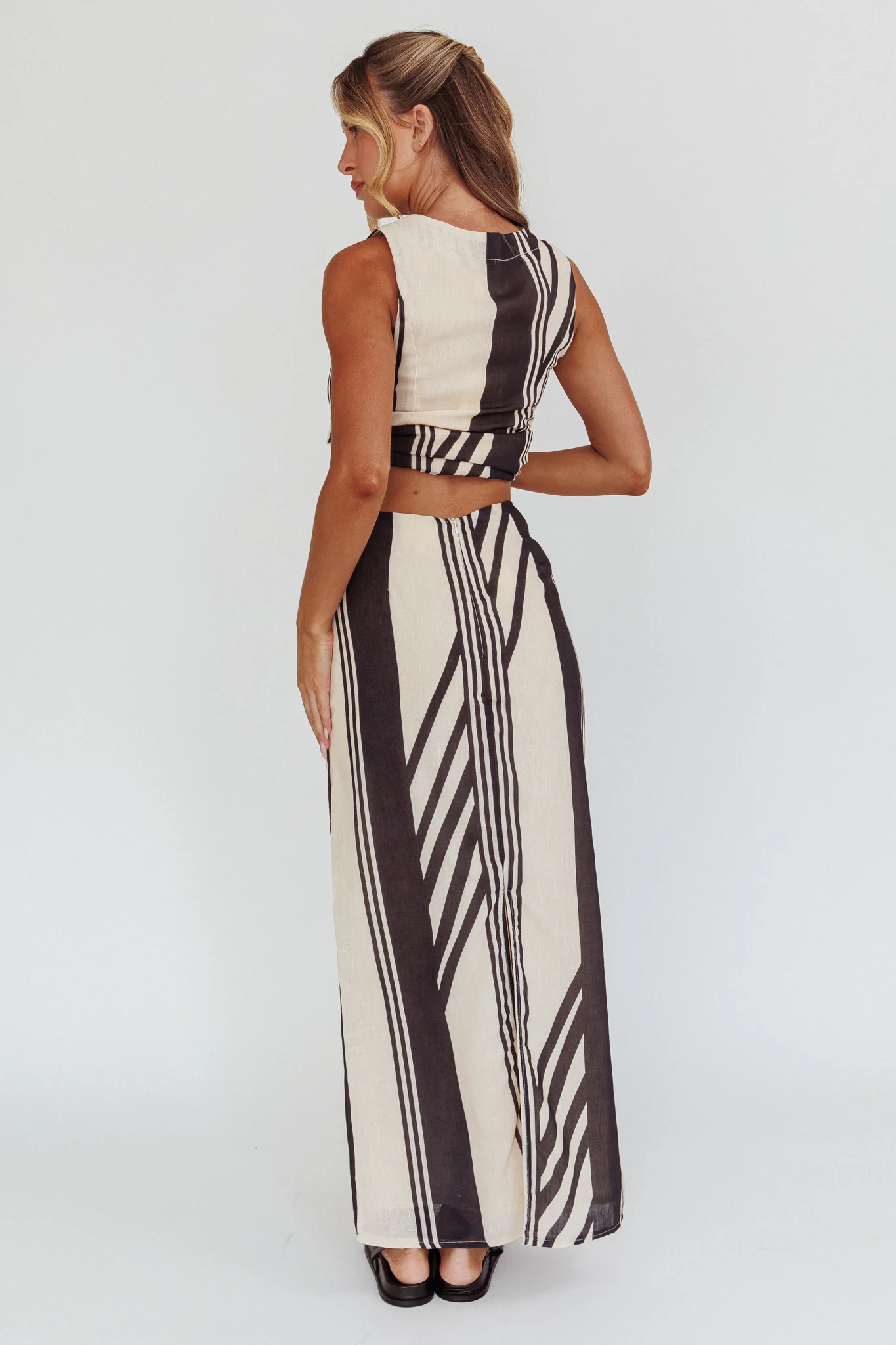 Philomena Maxi Skirt Stripe Black - Sonourner