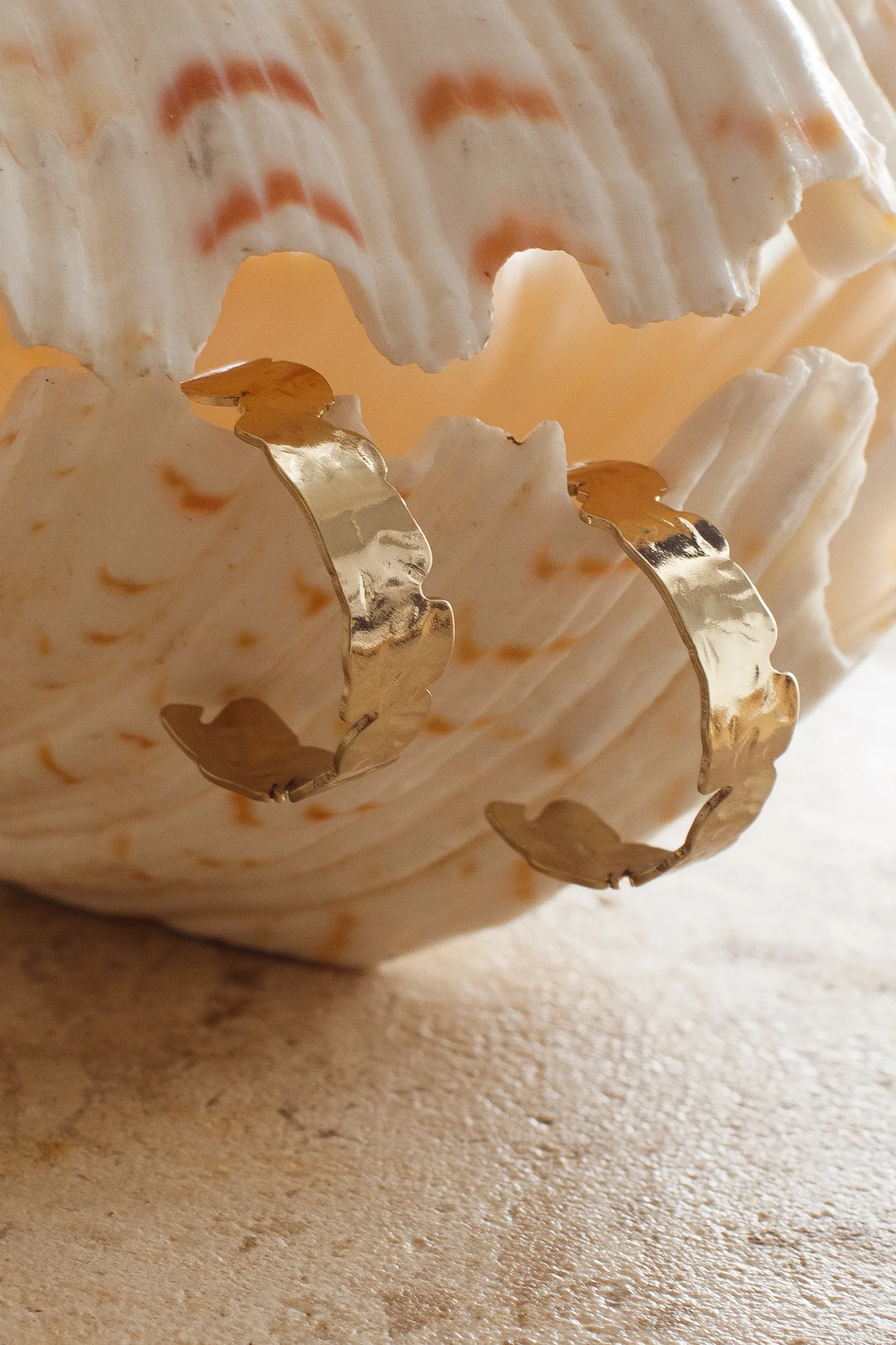 Shari Textured Half Hoop Earrings Gold - Sonourner