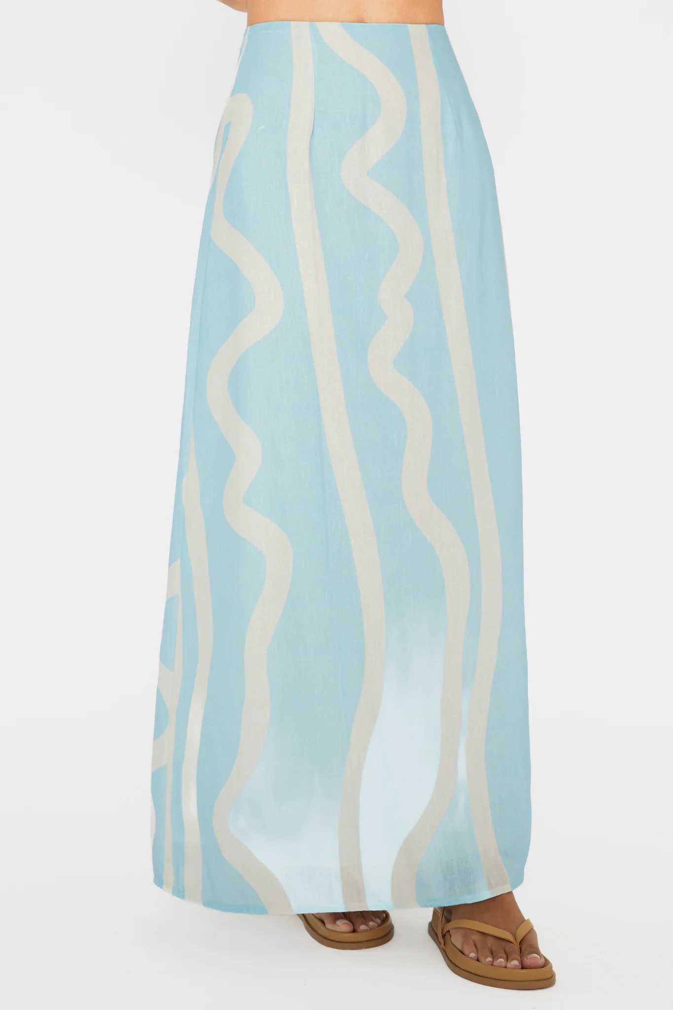 Meet Me There Maxi Skirt Abstract Blue - Sonourner