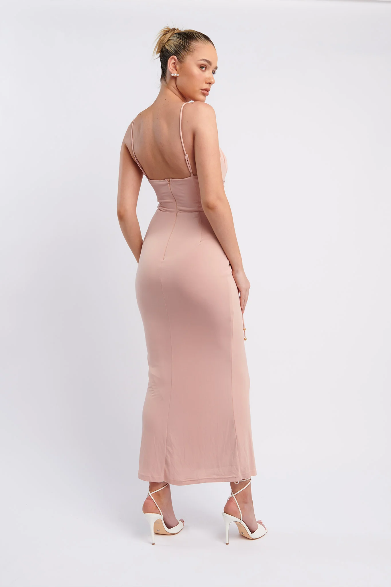 Graziella Laced Corset Midi Dress Nude - Sonourner